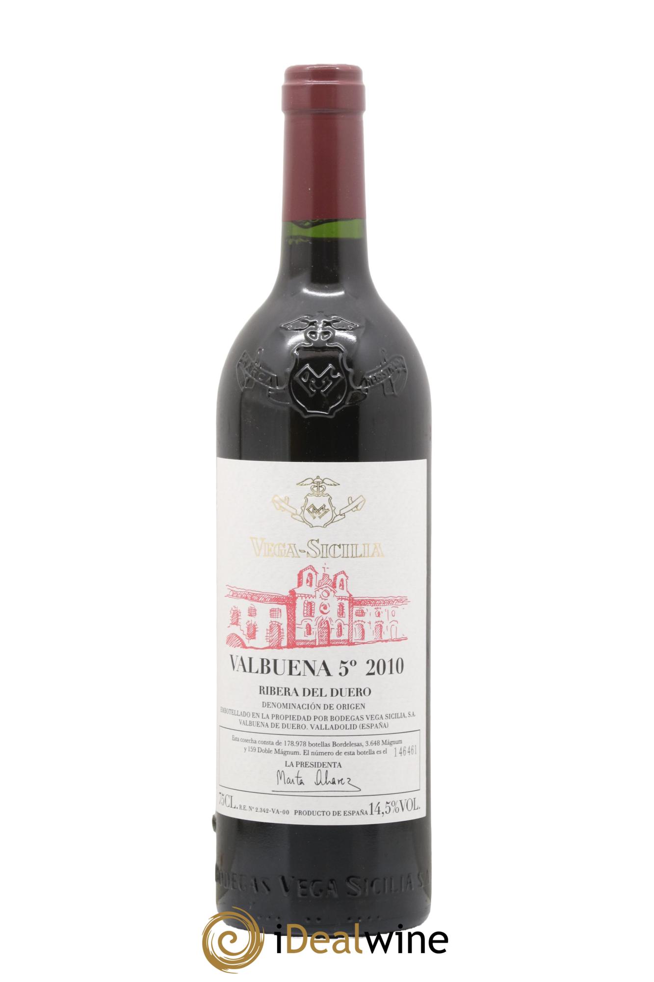 Ribera Del Duero DO Vega Sicilia Valbuena 5 ano Famille Alvarez 2010 - Lot de 1 bouteille - 0