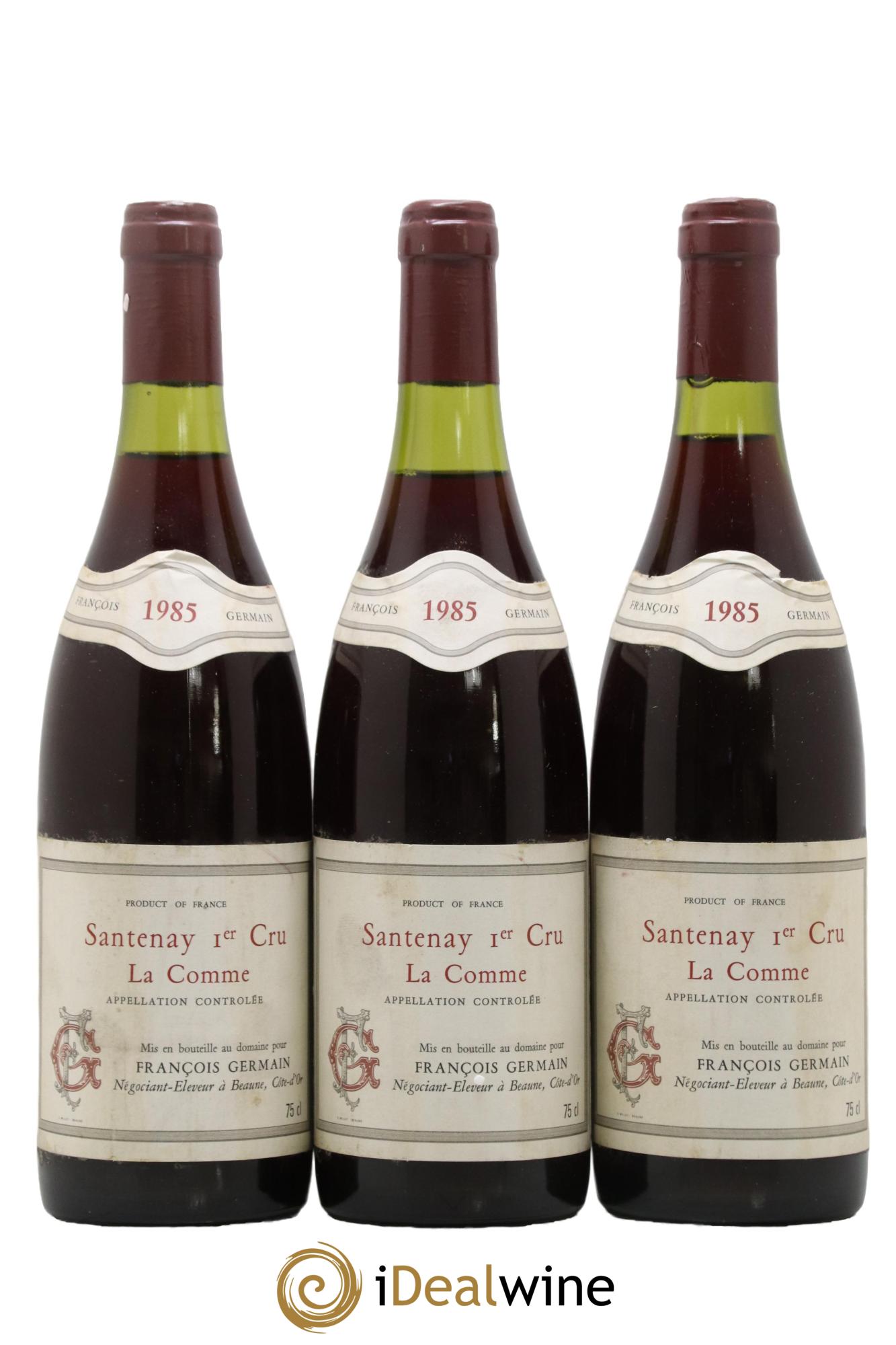 Santenay 1er Cru La Comme François Germain 1985 - Lot de 3 bouteilles - 0