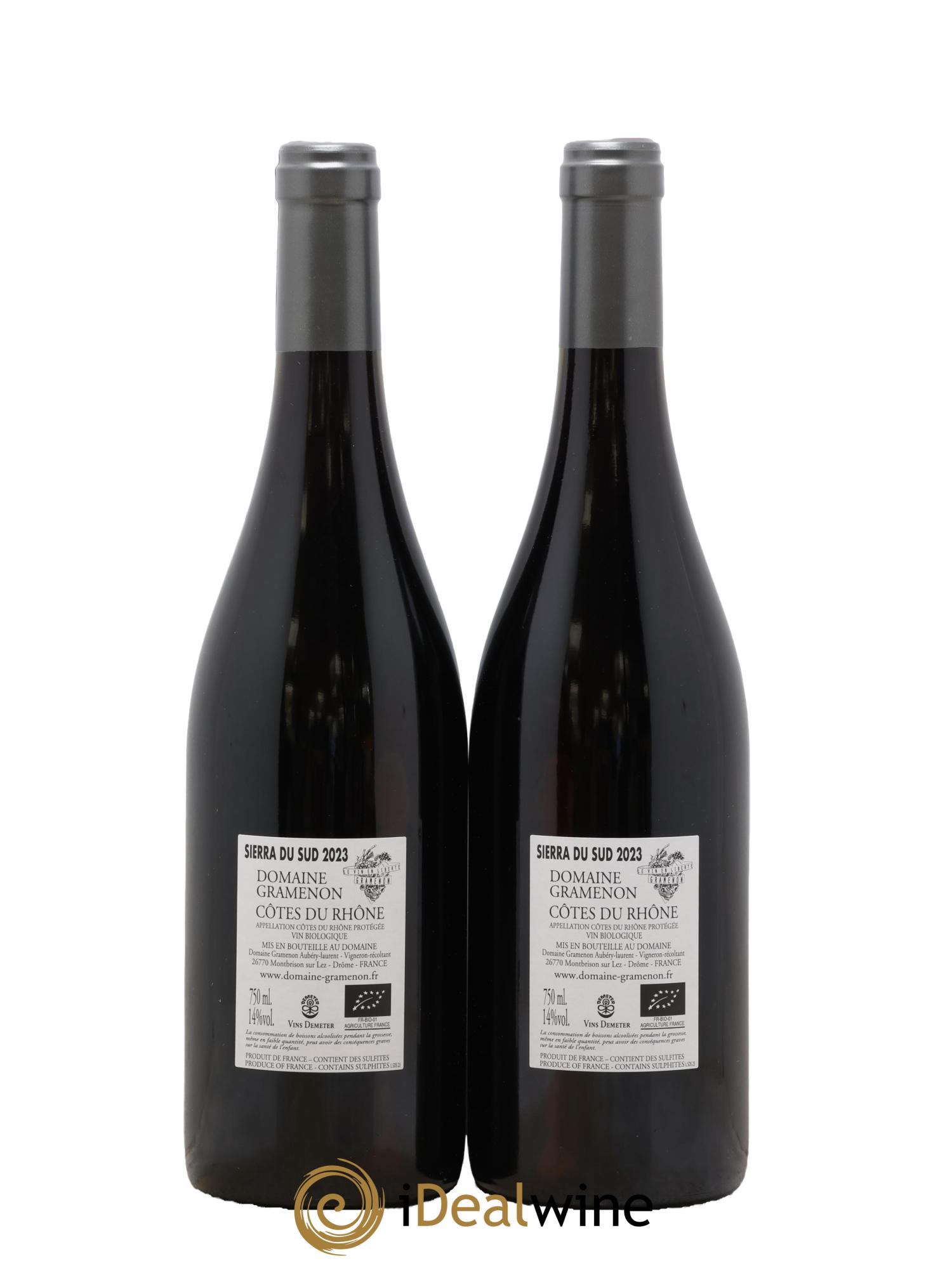 Côtes-du-Rhône Sierra du Sud Gramenon (Domaine) 2023 - Lot de 2 bouteilles - 1