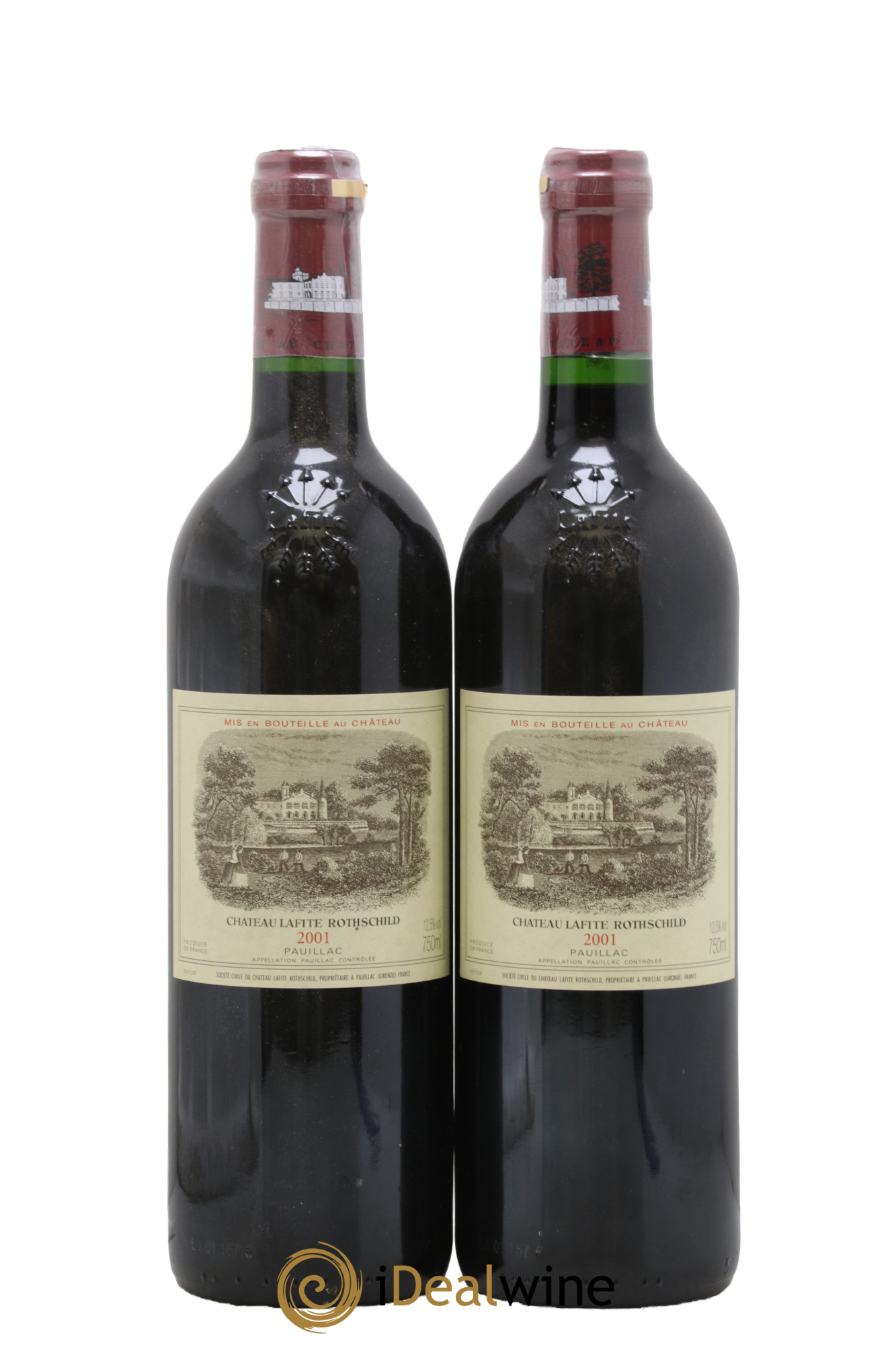 Château Lafite Rothschild 1er Grand Cru Classé 2001 - Lot de 2 bouteilles - 0