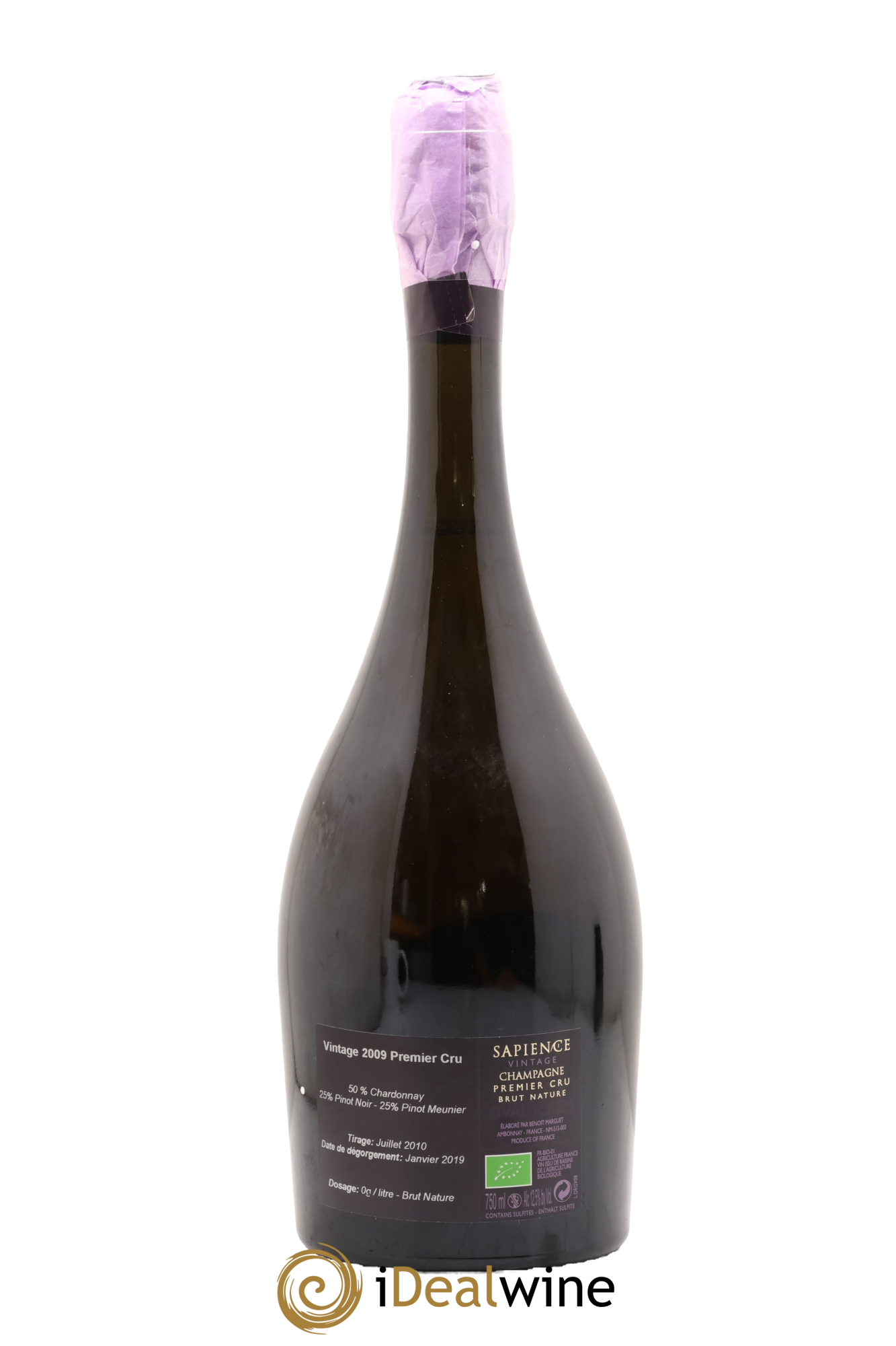 Sapience 1er Cru Brut Nature Marguet 2009 - Lot de 1 bouteille - 1