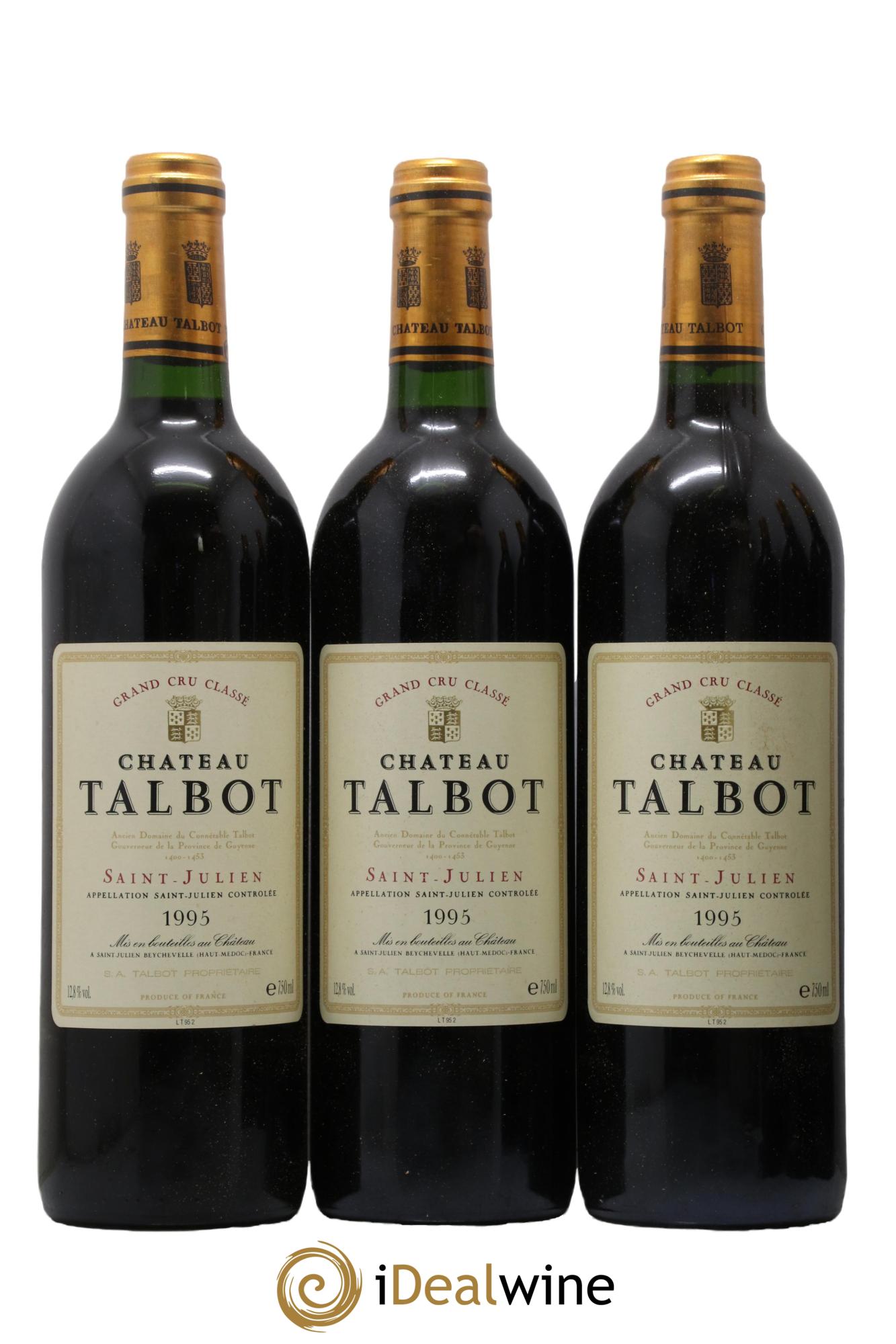 Château Talbot 4ème Grand Cru Classé 1995 - Lot de 6 bouteilles - 1