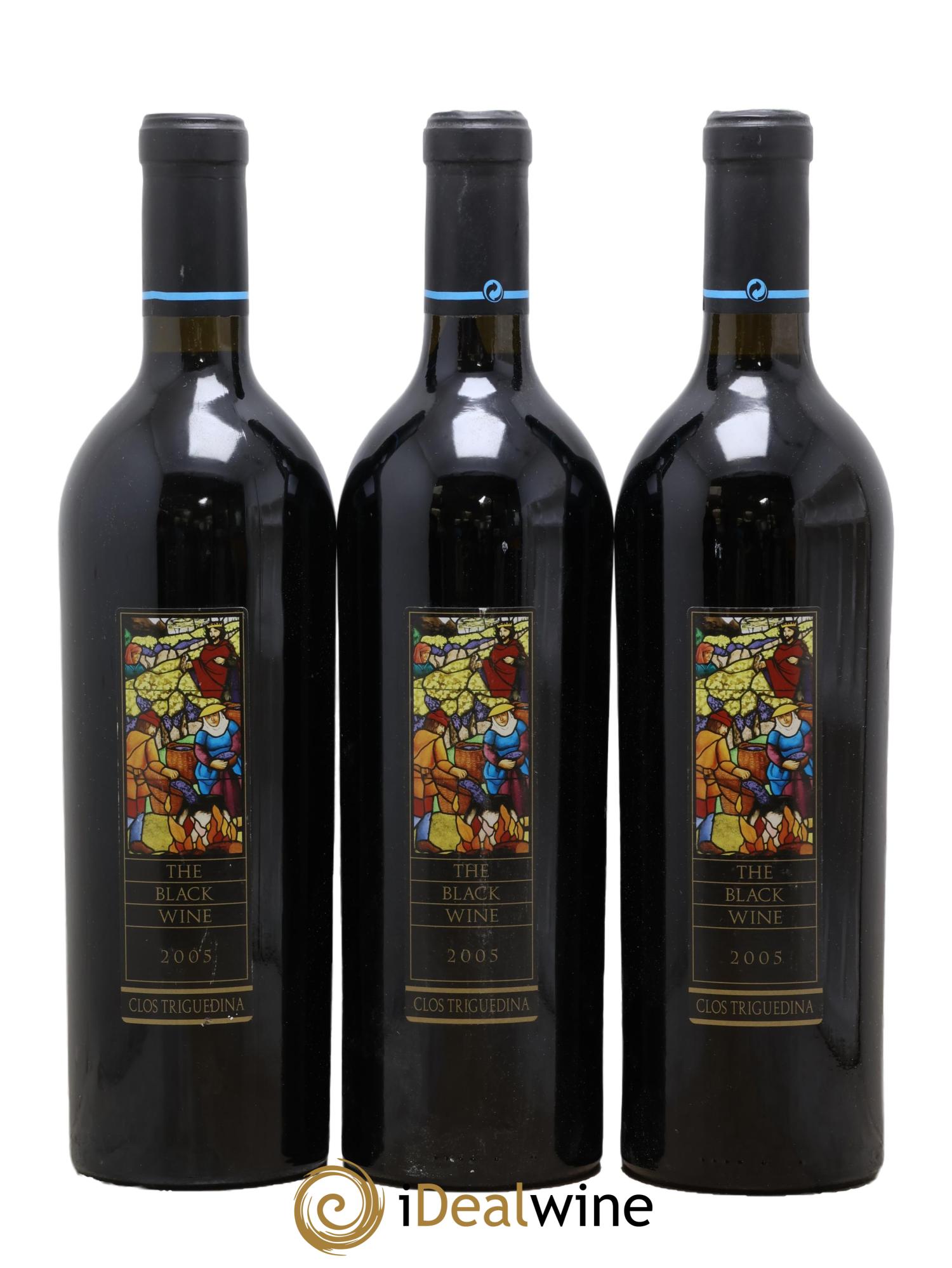 Cahors Clos Triguedina New Black Wine Jean-Luc Baldès 2005 - Lotto di 3 bottiglie - 0