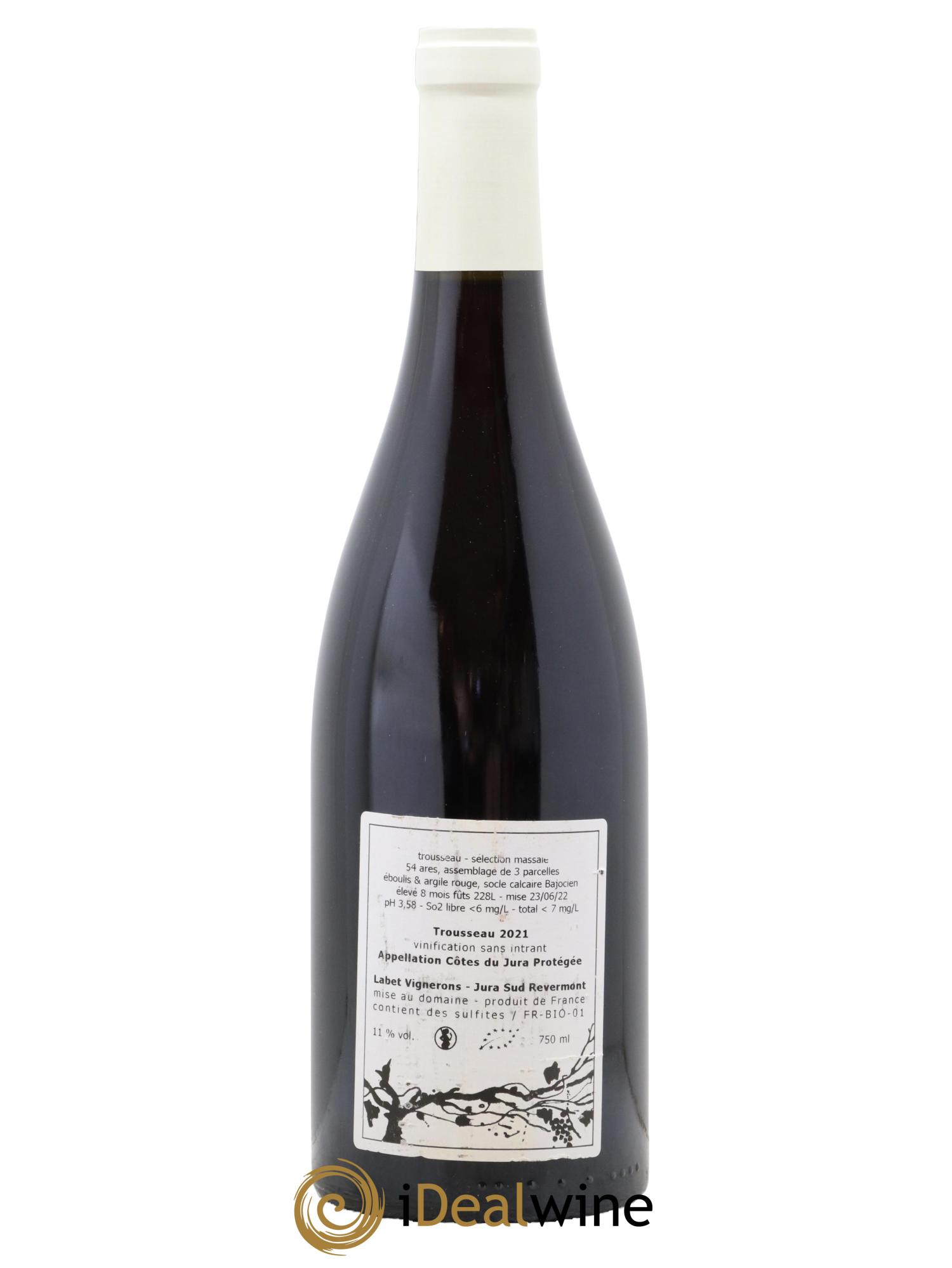 Côtes du Jura Trousseau Sélection Massale Romain - Julien - Charline Labet Trousseau Labet 2021 - Lot de 1 bouteille - 1