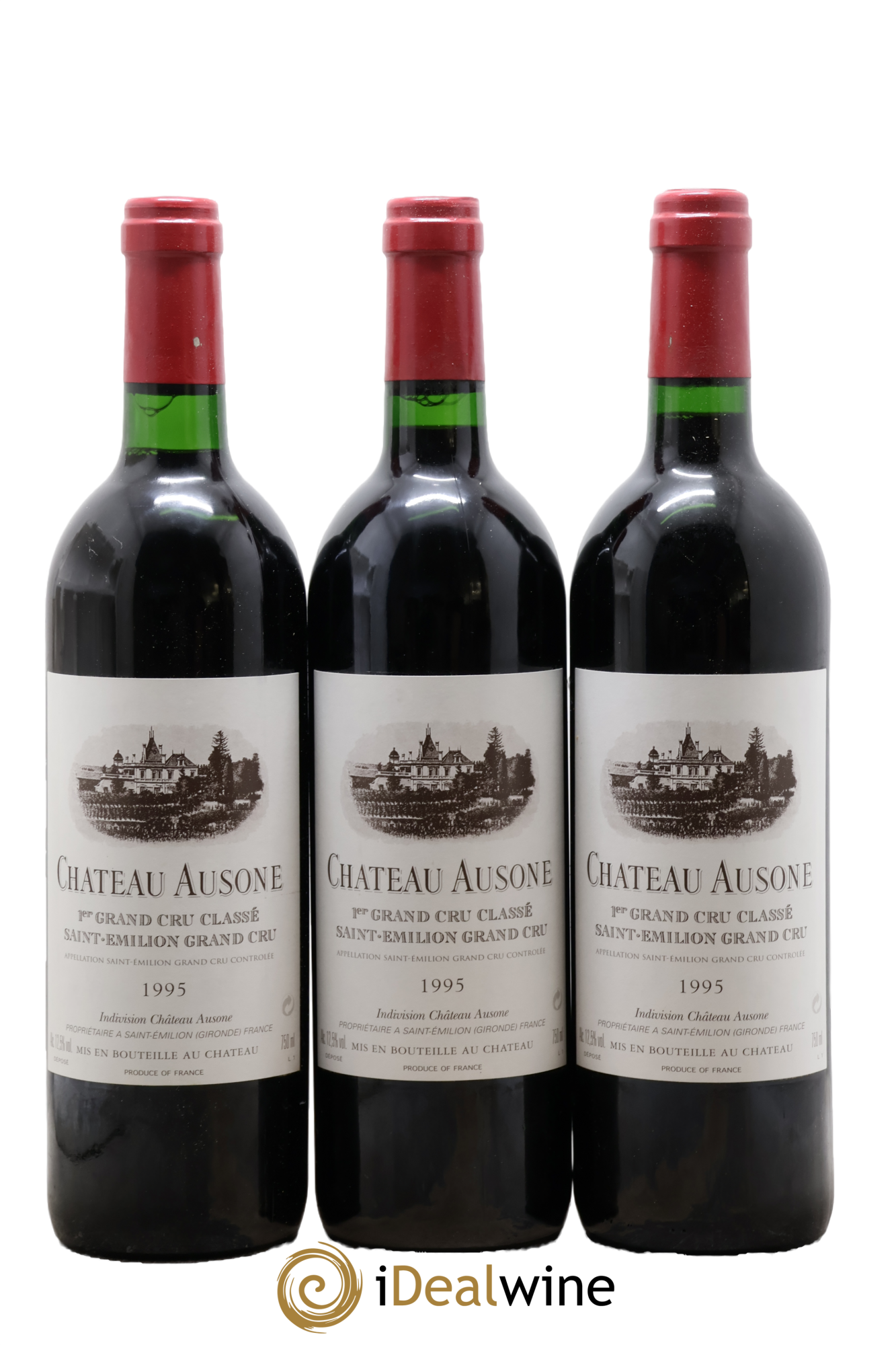 Château Ausone 1er Grand Cru Classé A 1995 - Lot de 3 bouteilles - 0