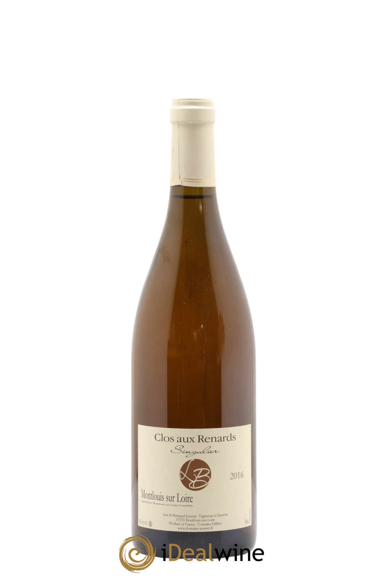 Montlouis-sur-Loire Clos aux Renards Singulier Lise et Bertrand Jousset 2016 - Lot of 1 bottle - 0