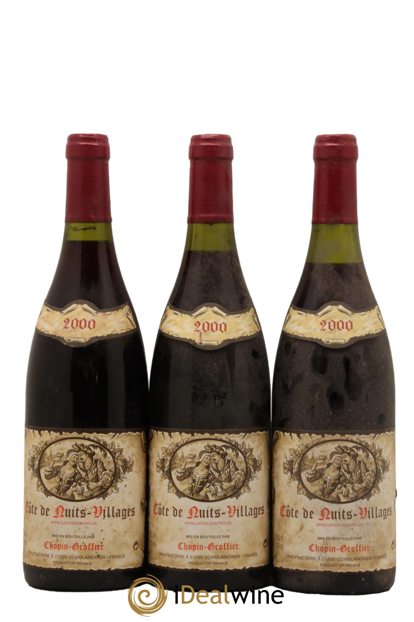 Côte de Nuits-Villages Chopin-Groffier 2000 - Lot of 3 bottles - 0