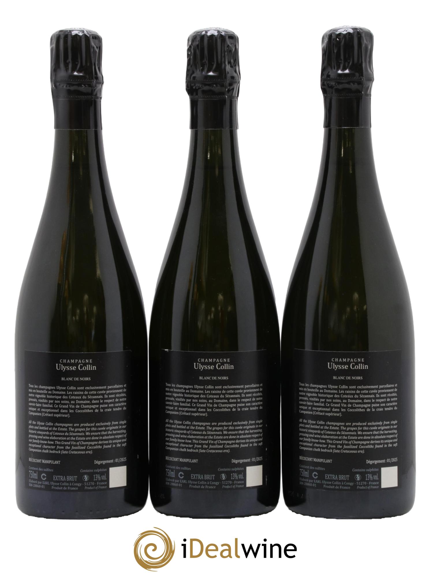 Les Maillons Blanc de Noirs Extra-Brut 48 mois d'élevage Ulysse Collin - Lot de 3 bouteilles - 1