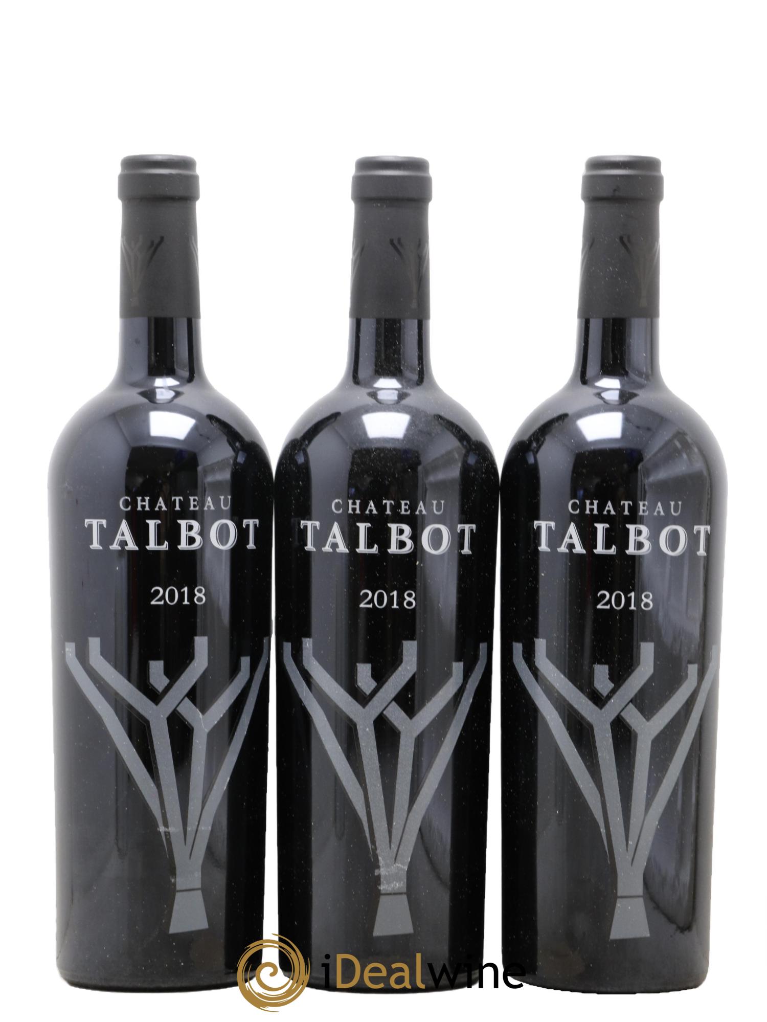 Château Talbot 4ème Grand Cru Classé 2018 - Lot de 3 bouteilles - 0