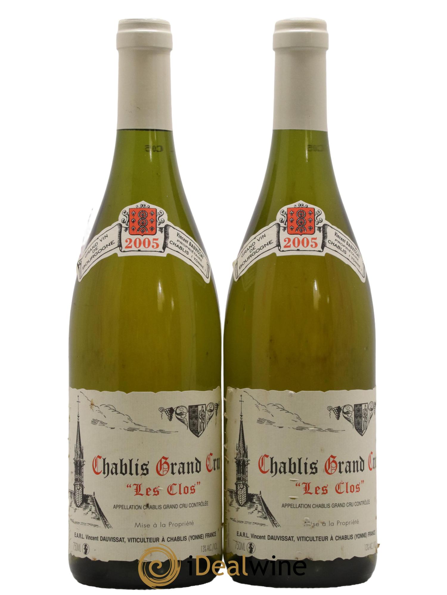 Chablis Grand Cru Les Clos Vincent Dauvissat (Domaine) 2005 - Lot de 2 bouteilles - 0