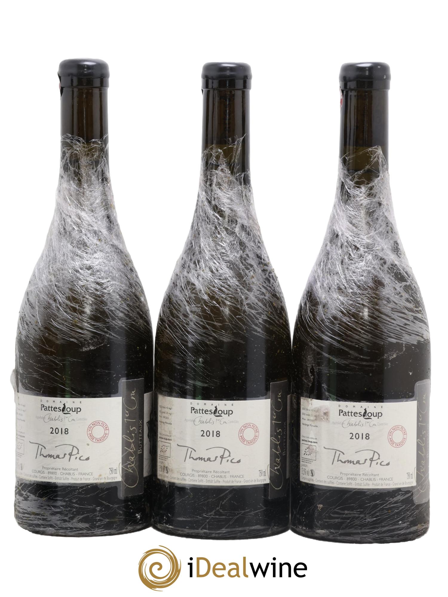 Chablis 1er Cru Butteaux Pattes Loup (Domaine) 2018 - Posten von 3 Flaschen - 1