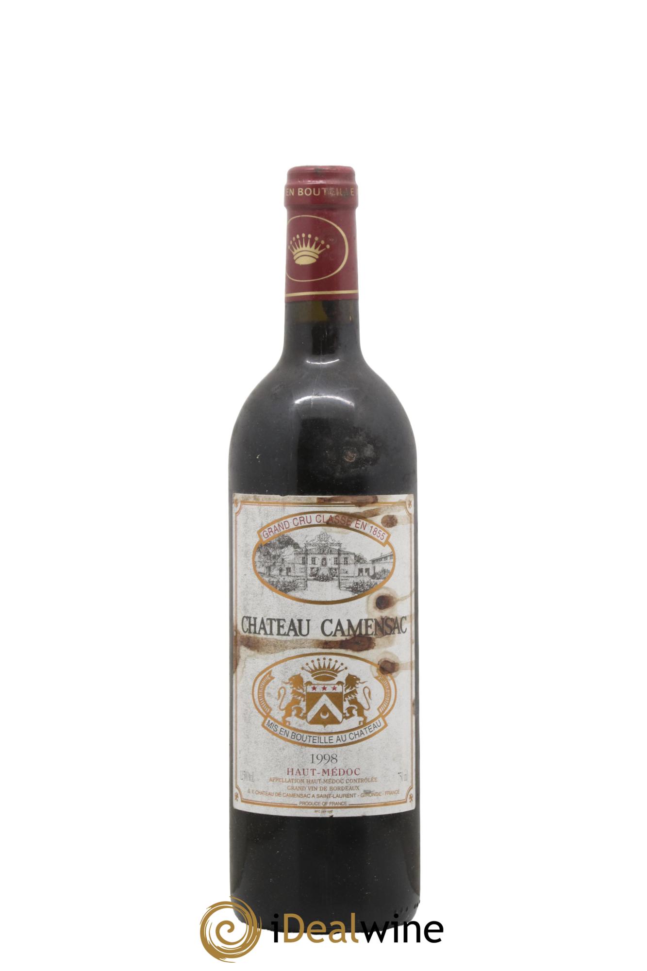 Château Camensac 5ème Grand Cru Classé 1998 - Lot de 1 bouteille - 0