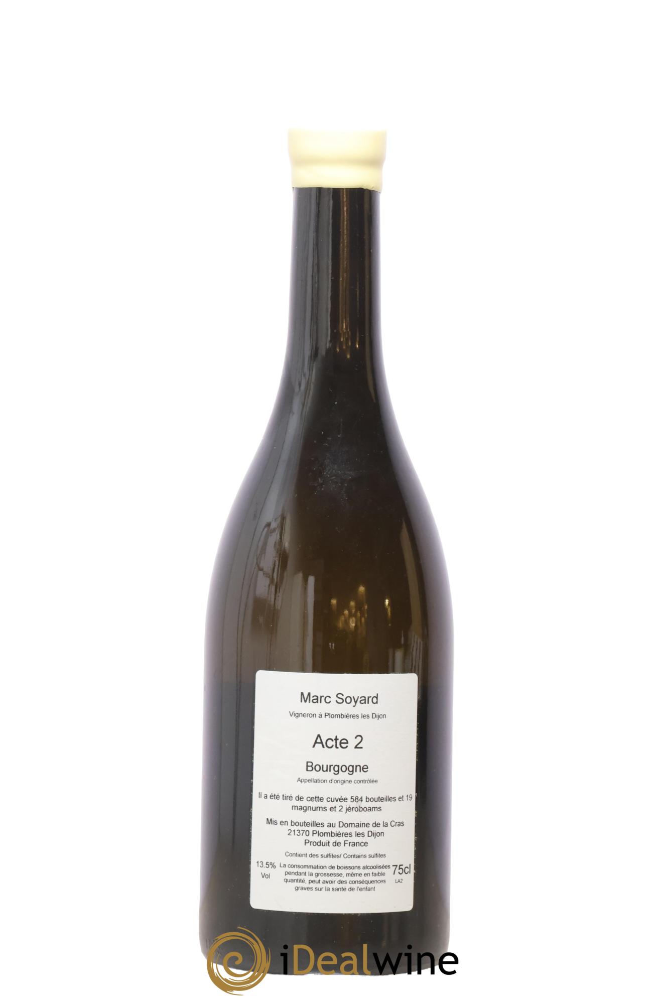 Bourgogne Acte 2 Domaine de la Cras - Marc Soyard - Lot of 1 bottle - 1