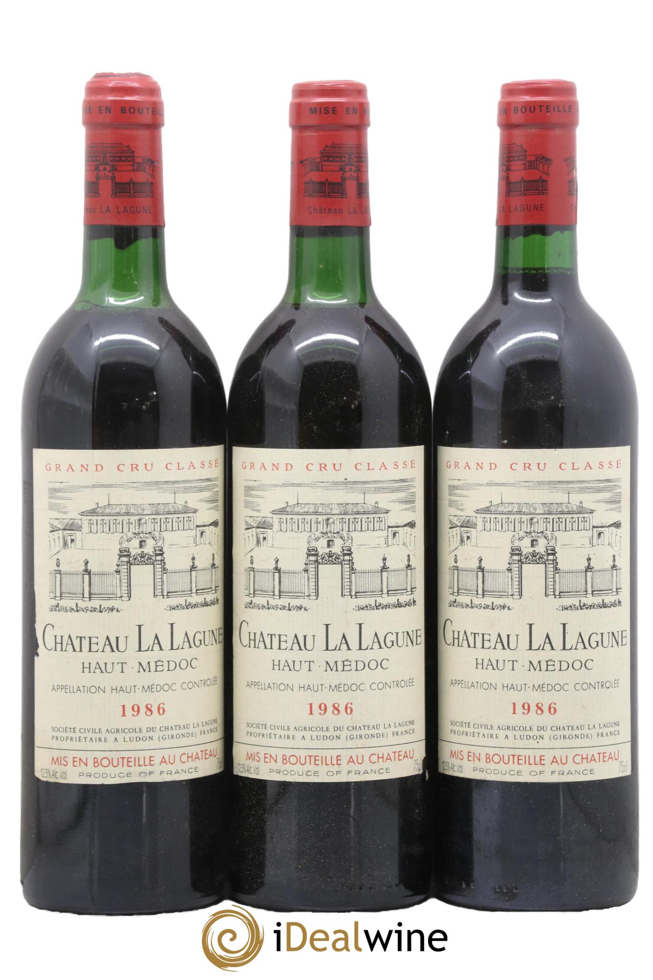 Château la Lagune 3ème Grand Cru Classé 1986 - Lot de 3 bouteilles - 0