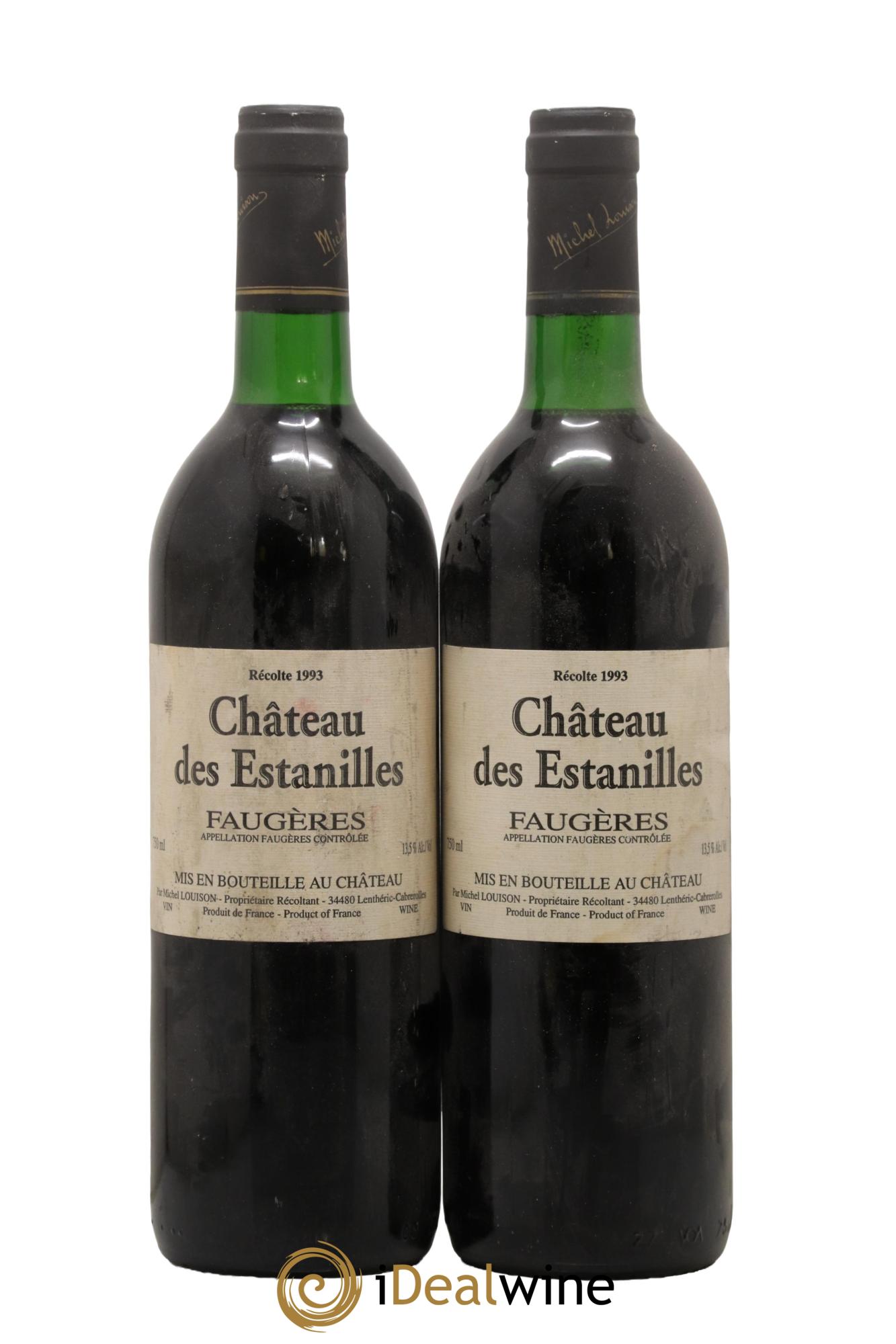 Faugères Château des Estanilles Tradition Michel Louison  1993 - Lot de 2 bouteilles - 0