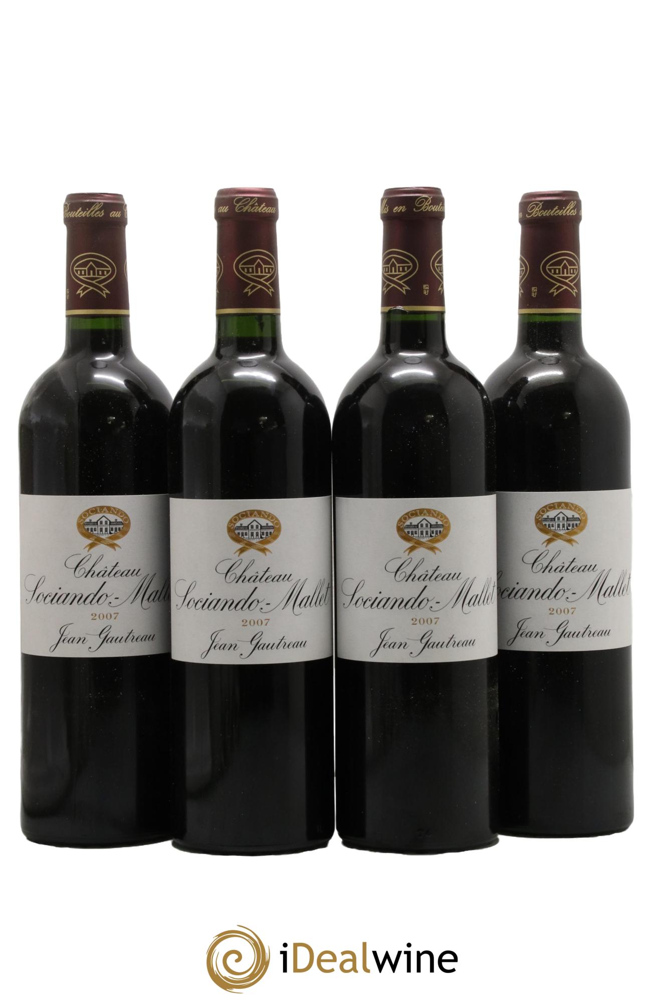 Château Sociando Mallet 2007 - Lot de 4 bouteilles - 0