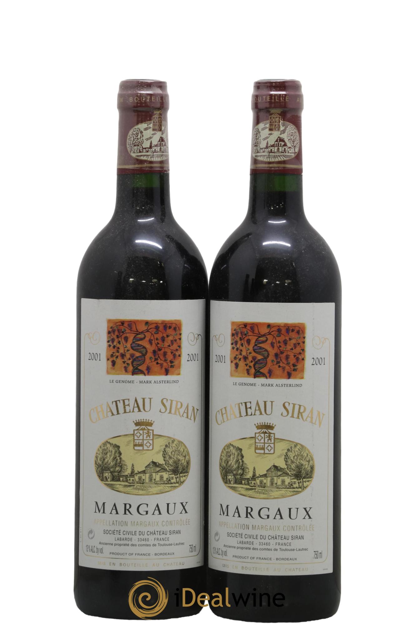 Château Siran 2001 - Lotto di 2 bottiglie - 0