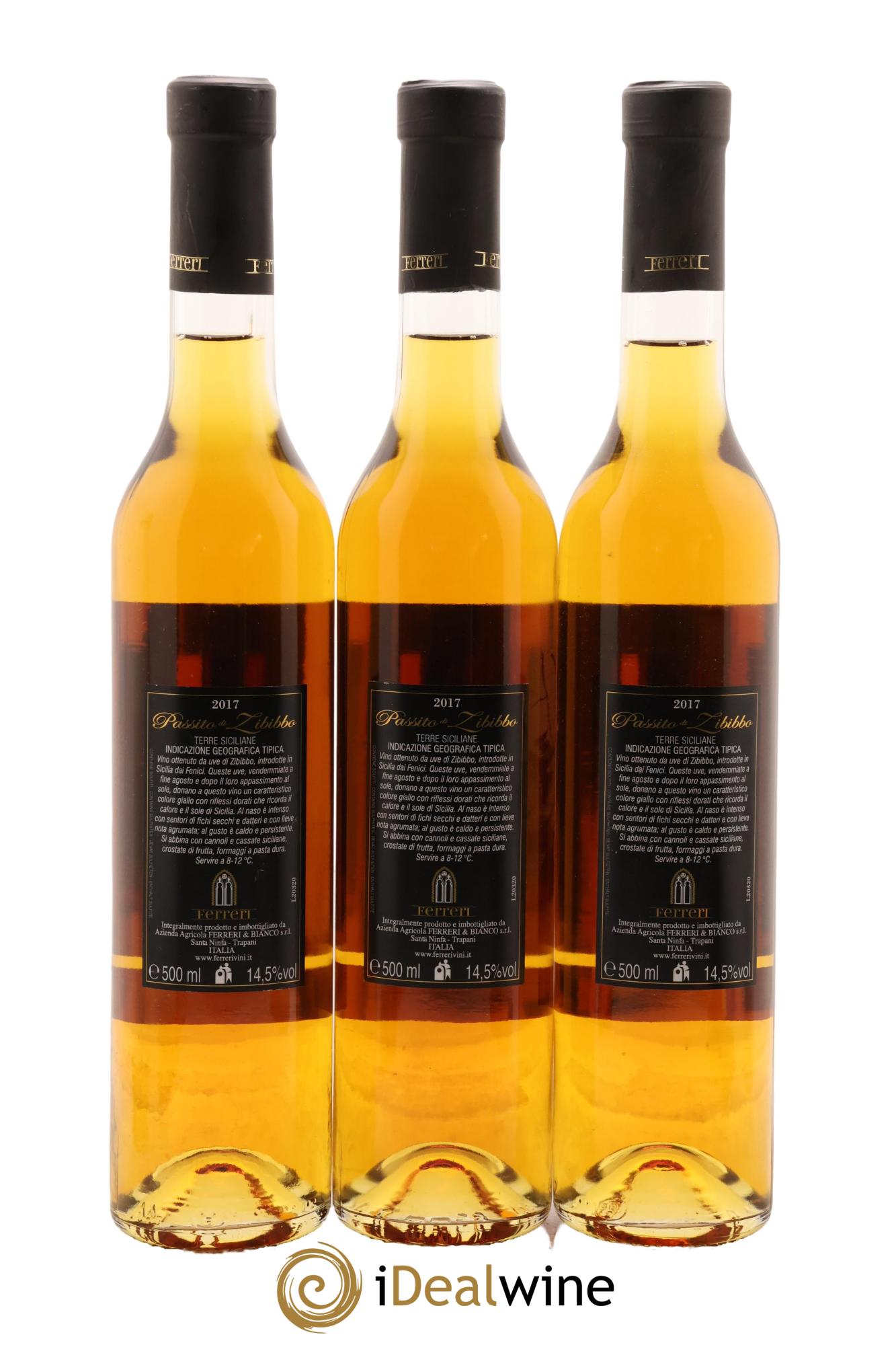 Italie Terre Siciliane IGT Passito Di Zibibbo Azienda Agricola Ferreri 2017 - Lot de 3 format 50cls - 1