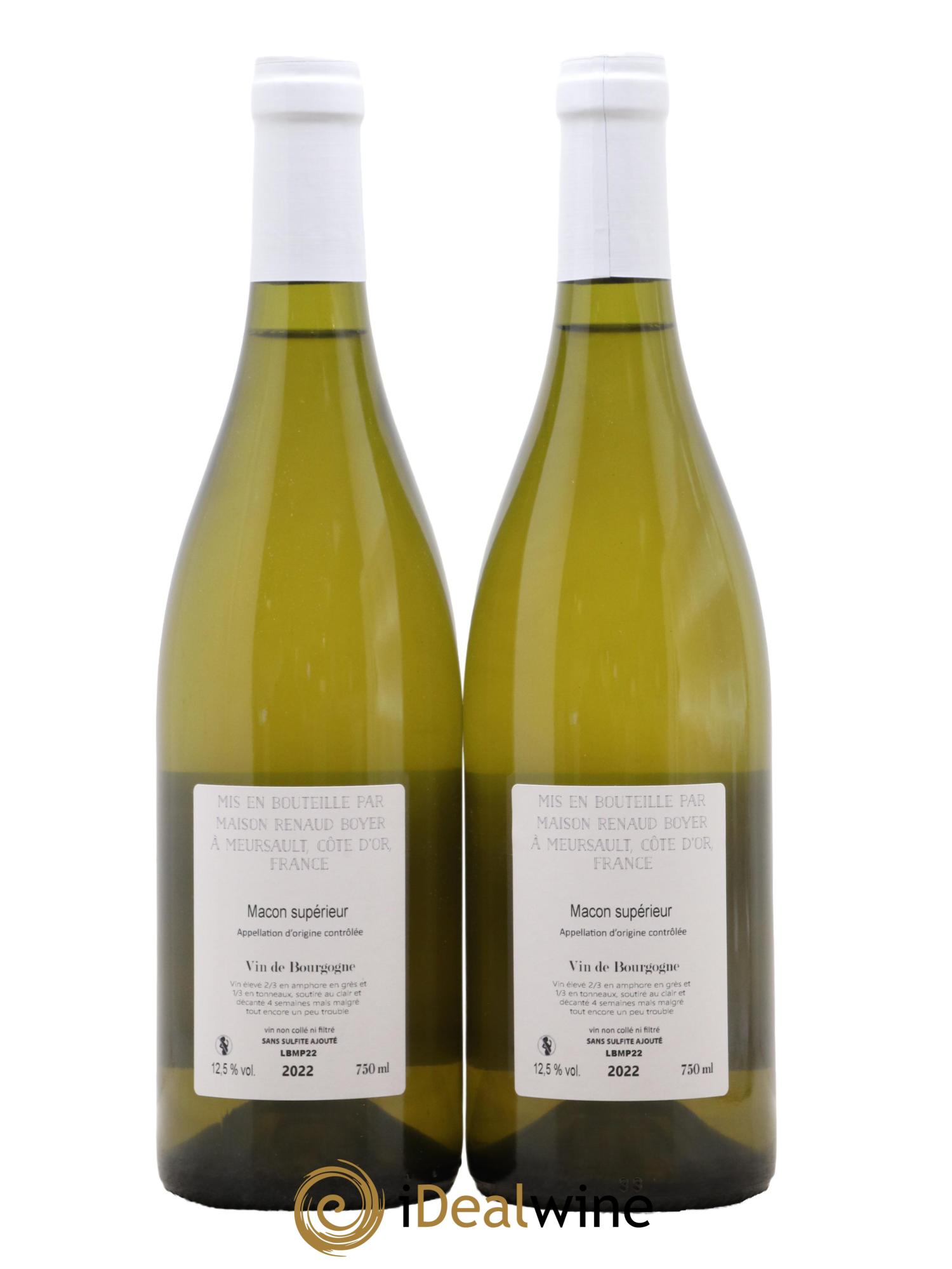 Mâcon Supérieur Préty... sur un nuage Renaud Boyer 2022 - Lot de 2 bouteilles - 1