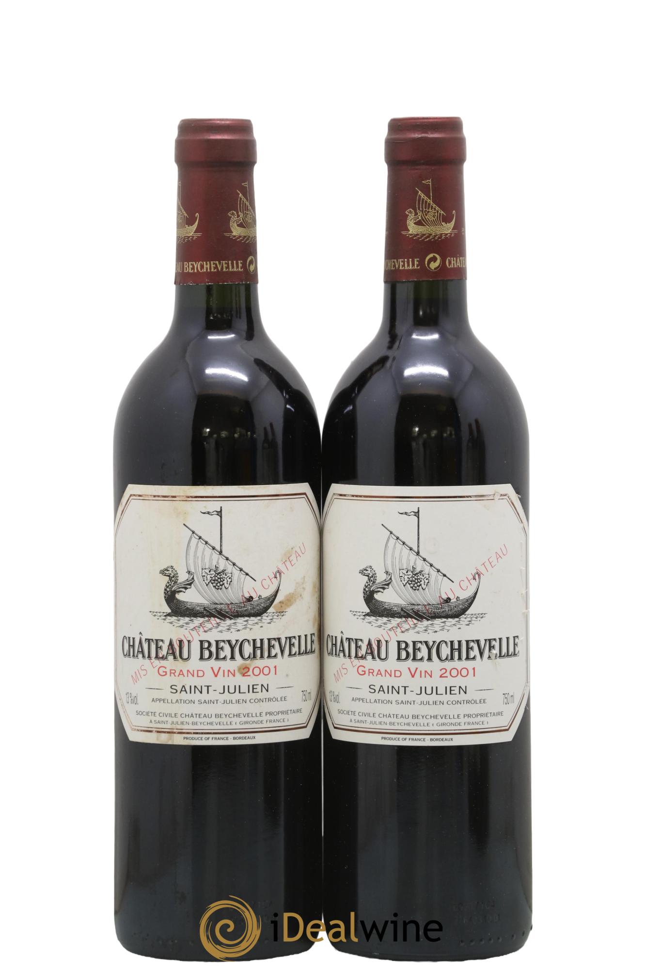 Château Beychevelle 4ème Grand Cru Classé 2001 - Posten von 2 Flaschen - 0
