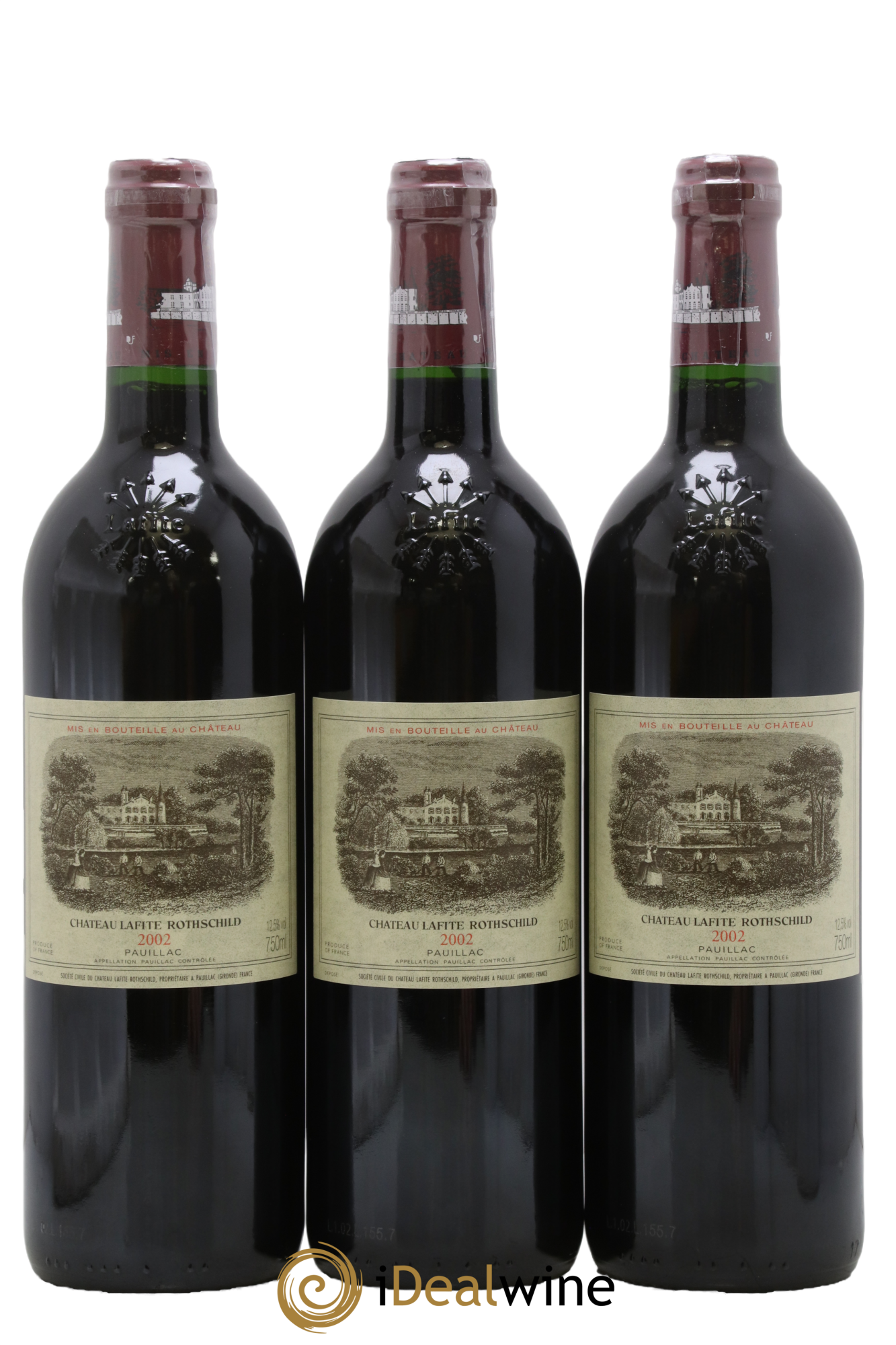 Château Lafite Rothschild 1er Grand Cru Classé 2002 - Lot of 3 bottles - 0