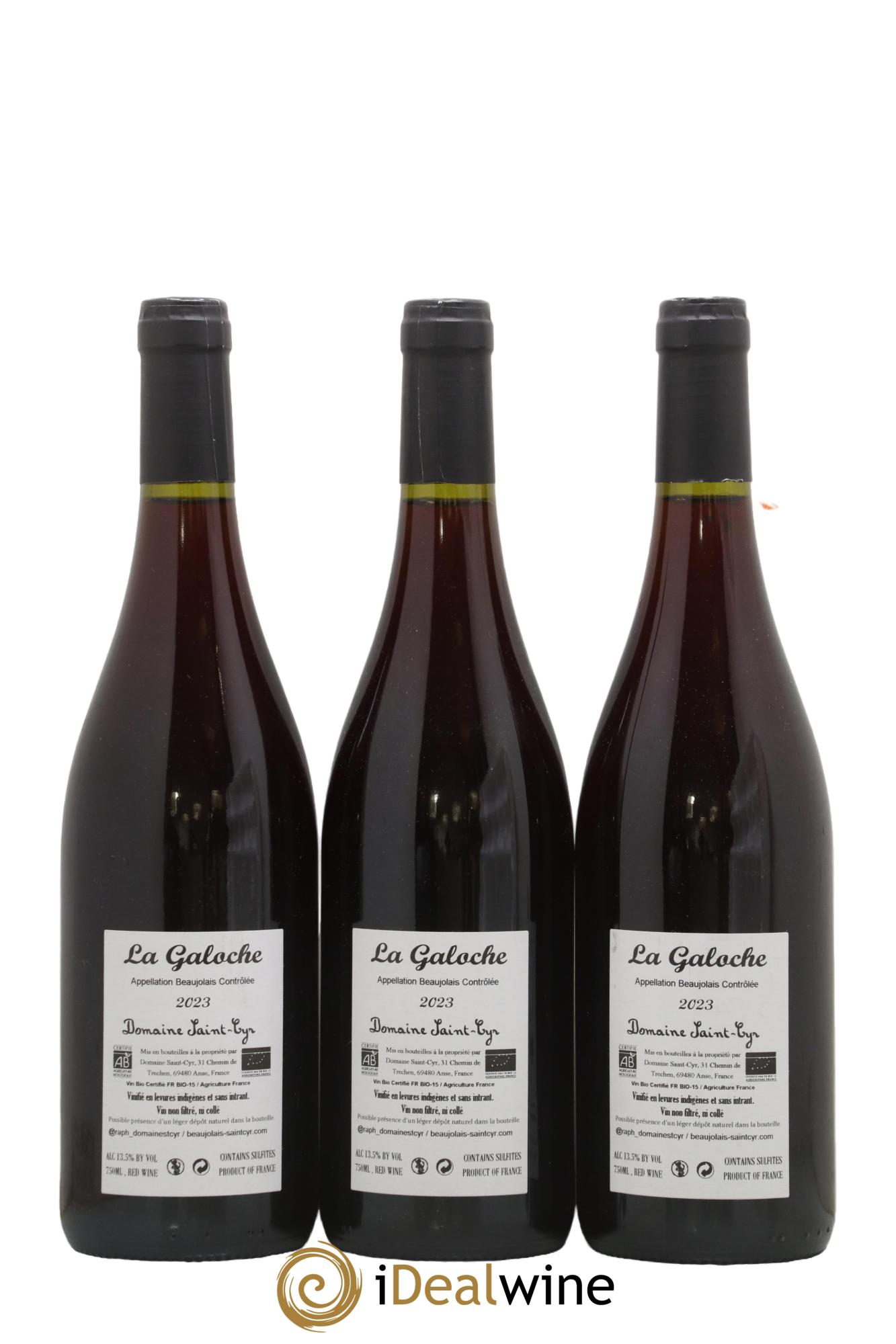 Beaujolais La Galoche Domaine Saint-Cyr  2023 - Lot de 3 bouteilles - 1
