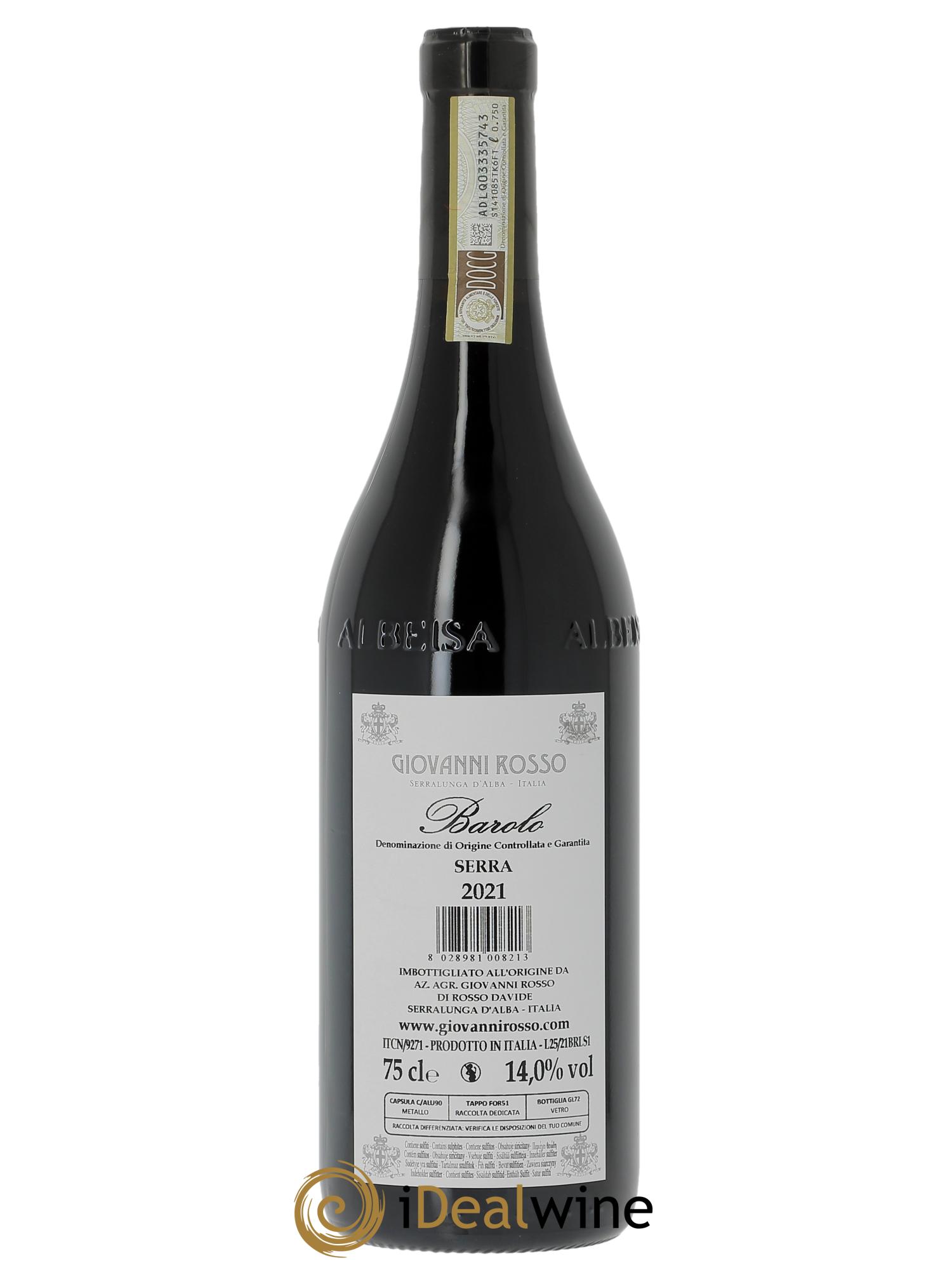 Barolo DOCG Giovanni Rosso La Serra 2021 - Lot de 1 bouteille - 1