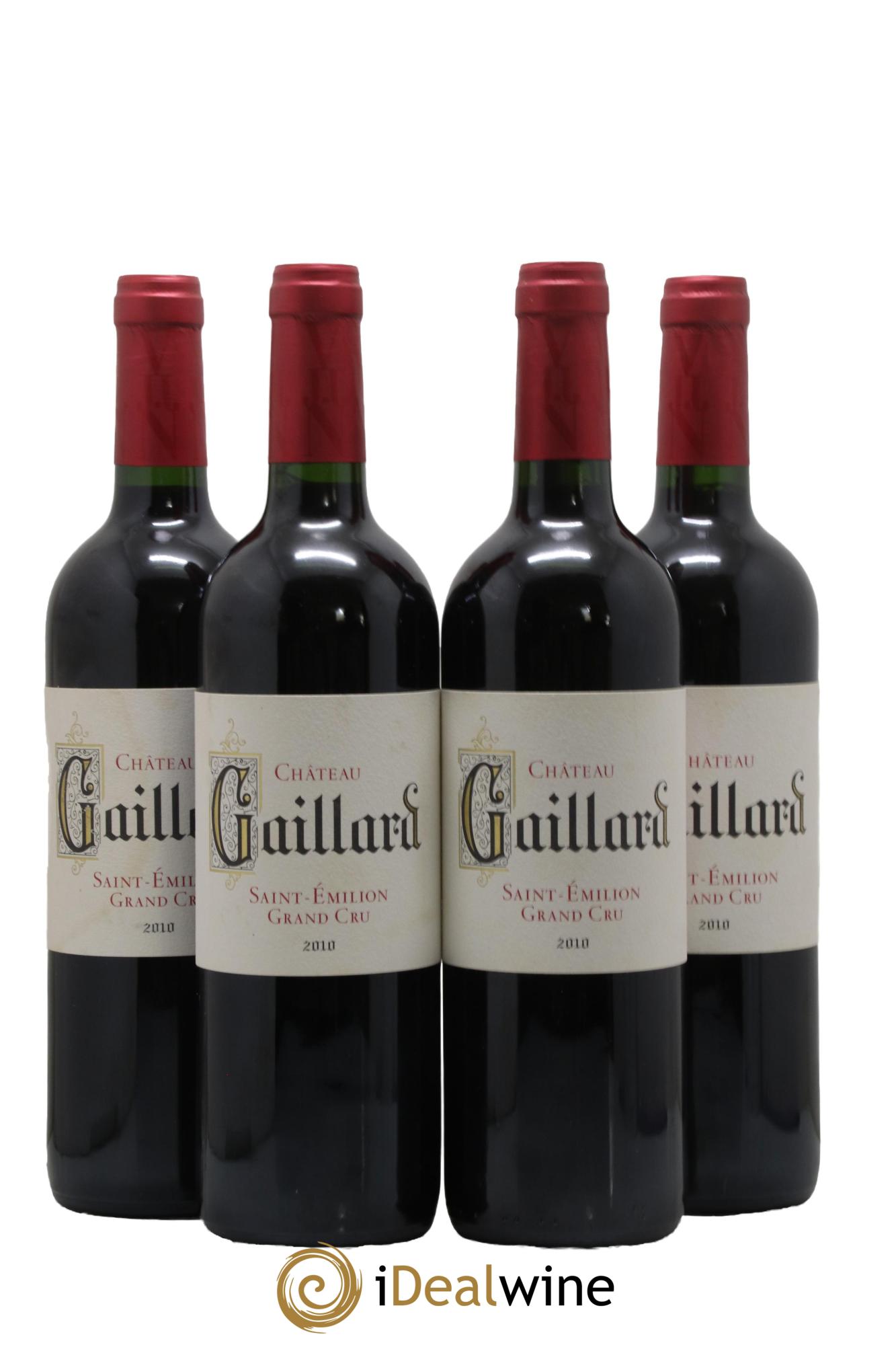 Saint-Émilion Grand Cru Château Gaillard 2010 - Lot of 4 bottles - 0