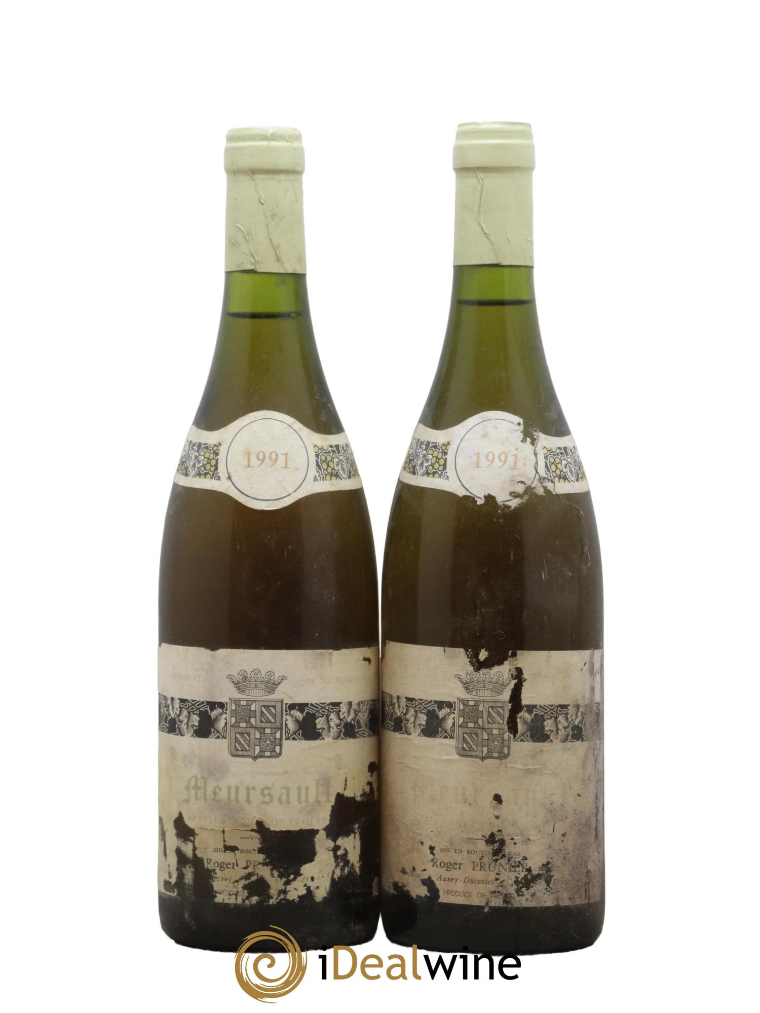 Meursault Domaine Roger Prunier 1991 - Lot de 2 bouteilles - 0