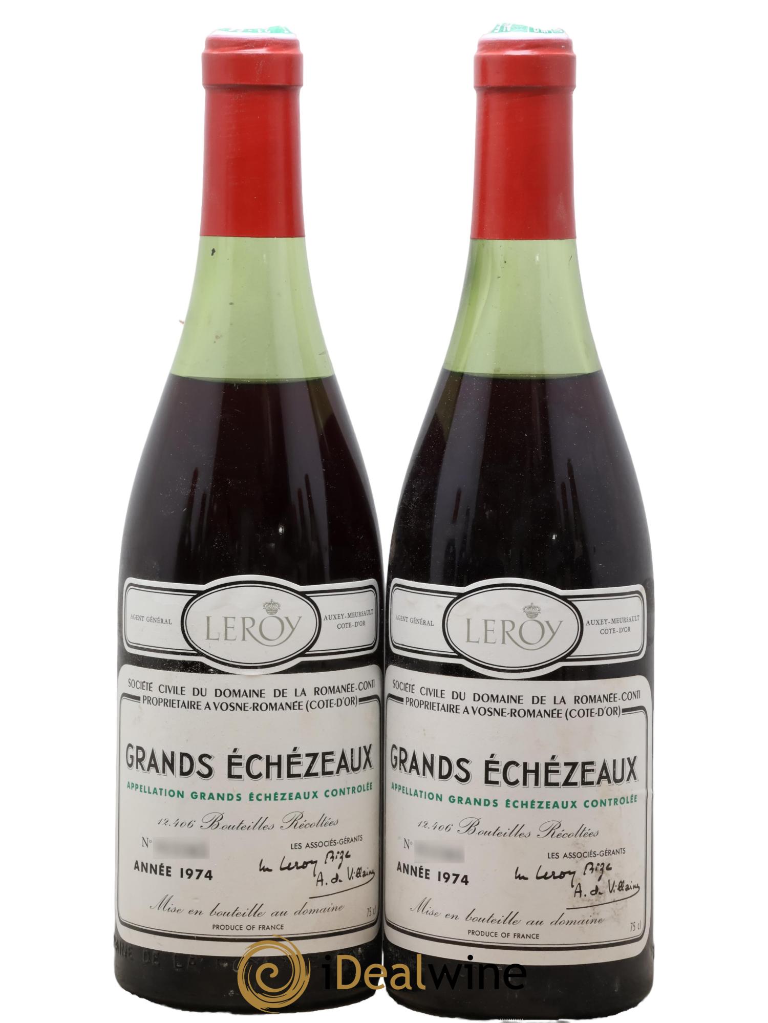 Grands-Echezeaux Grand Cru Domaine de la Romanée-Conti 1974 - Lot de 2 bouteilles - 0
