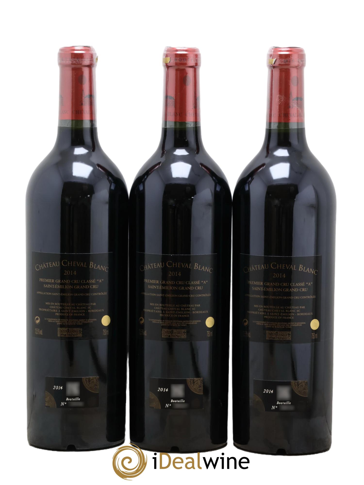 Château Cheval Blanc 1er Grand Cru Classé A 2014 - Lotto di 3 bottiglie - 1