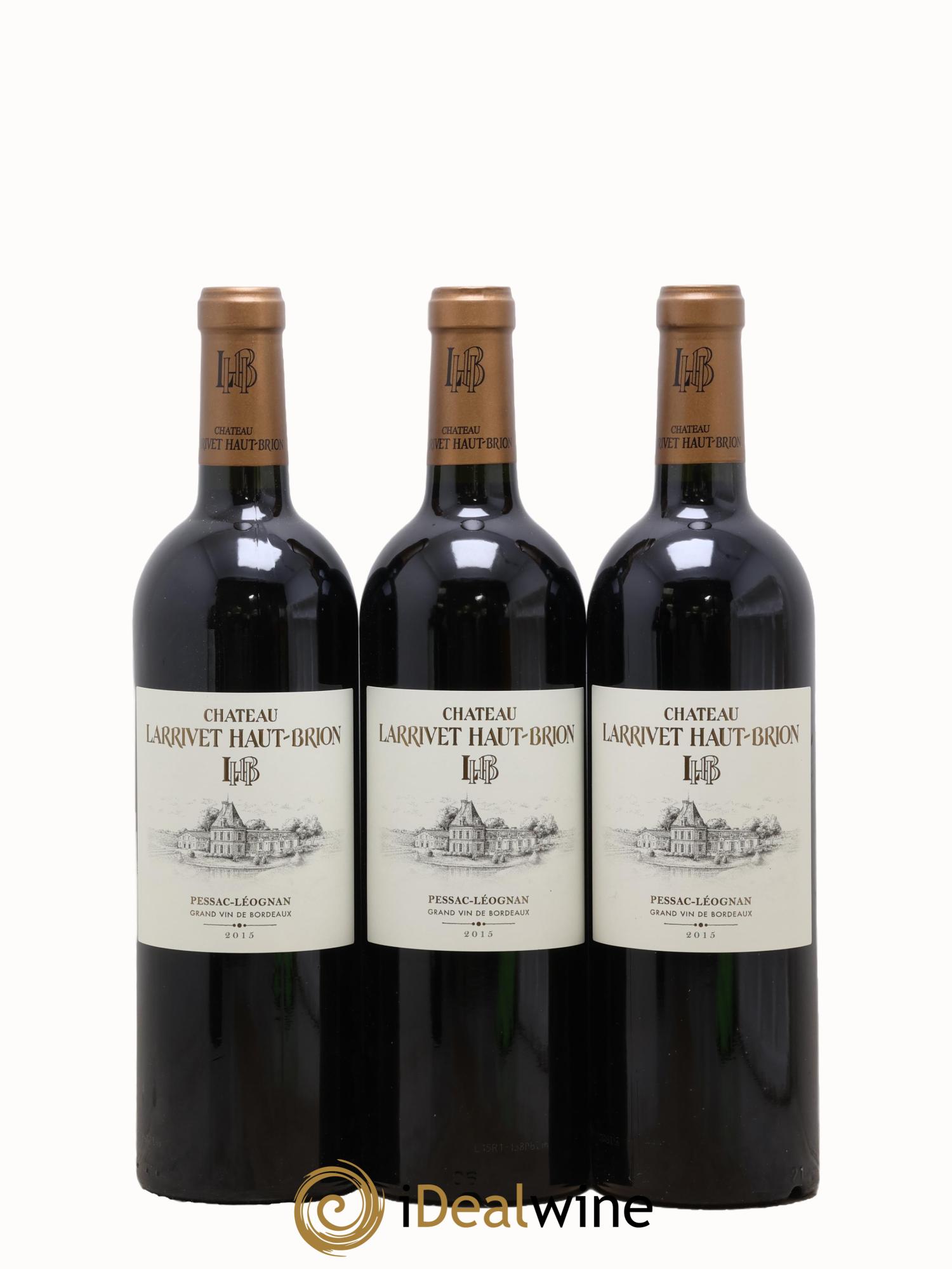 Château Larrivet Haut-Brion 2015 - Lotto di 3 bottiglie - 0