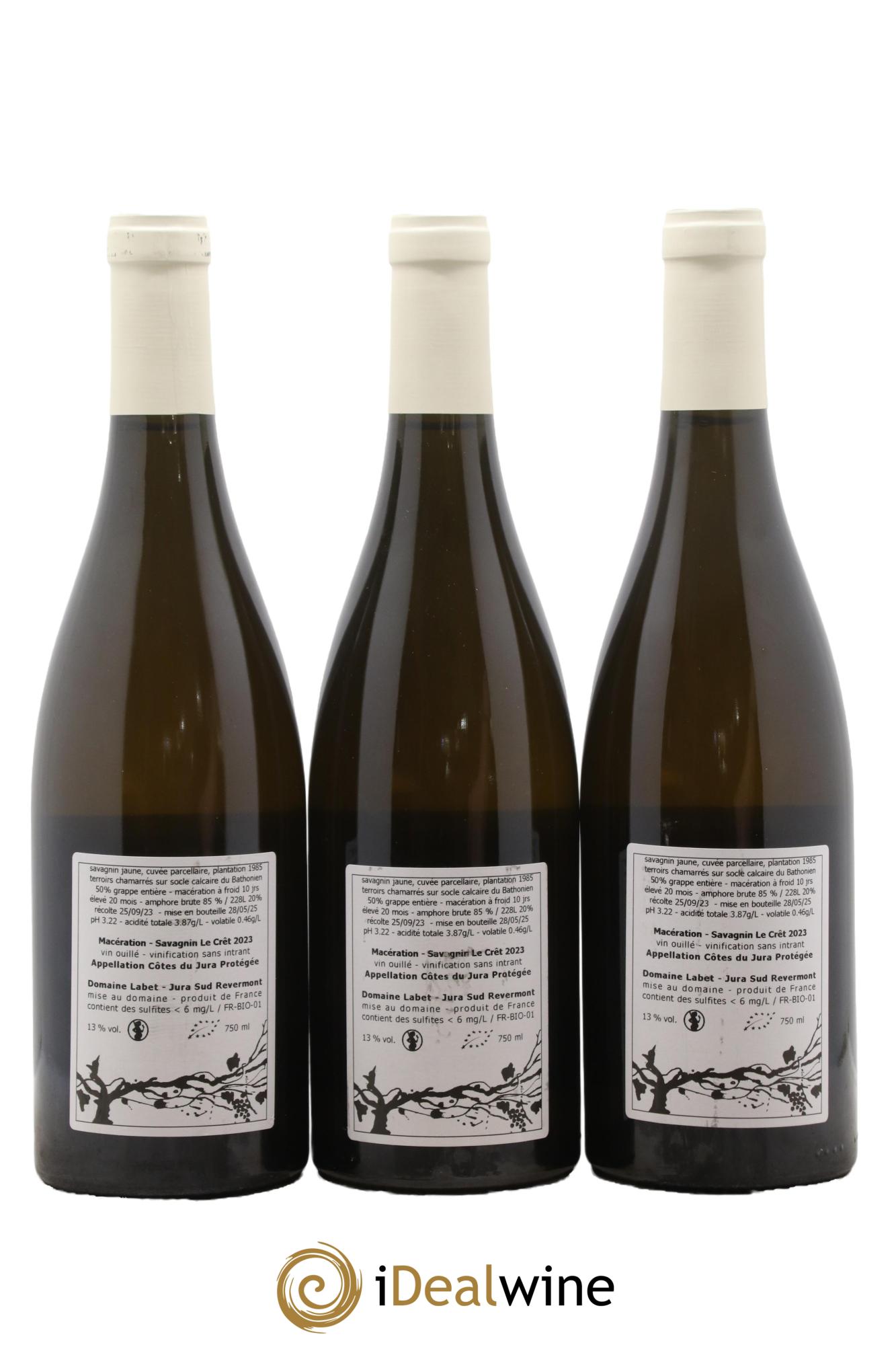 Côtes du Jura Macération-Savagnin Le Crêt Labet (Domaine) 2023 - Lotto di 3 bottiglie - 1