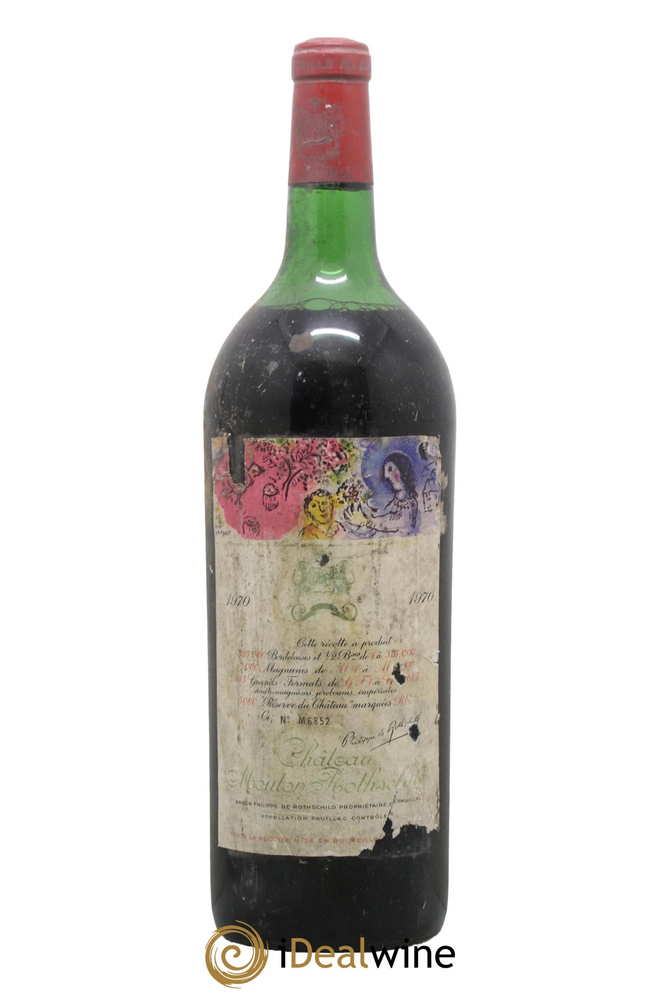 Château Mouton Rothschild 1er Grand Cru Classé 1970 - Lot de 1 magnum - 0