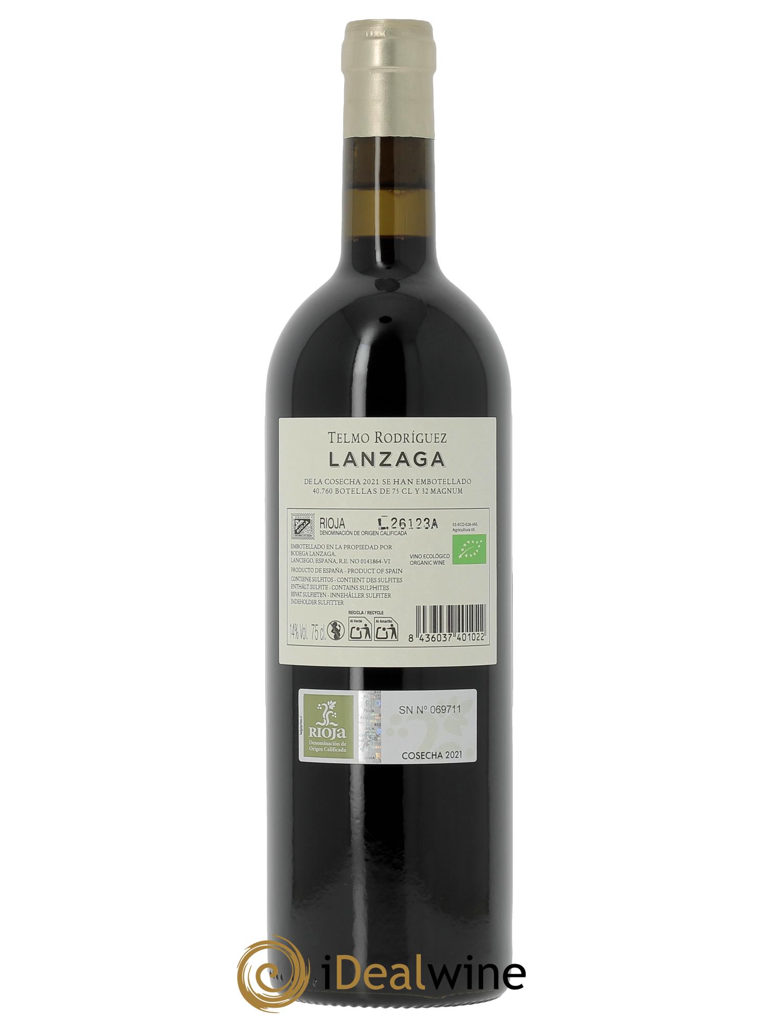Rioja DOCa Lanzaga Telmo Rodriguez - Bodega Lanzaga 2021 - Posten von 1 Flasche - 1