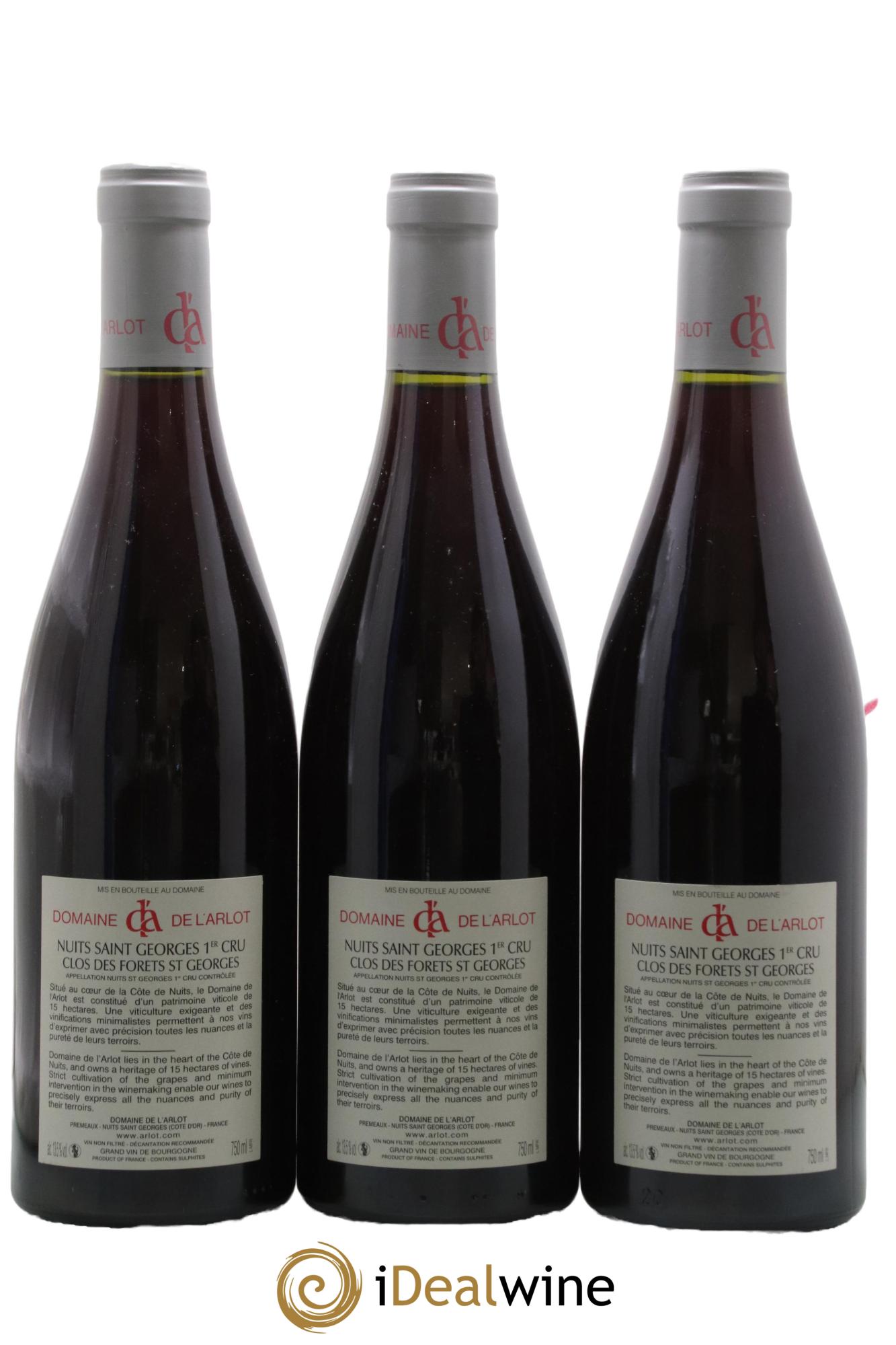 Nuits-Saint-Georges 1er Cru Clos des Forêts Saint-Georges Domaine de l'Arlot 2010 - Lotto di 3 bottiglie - 1