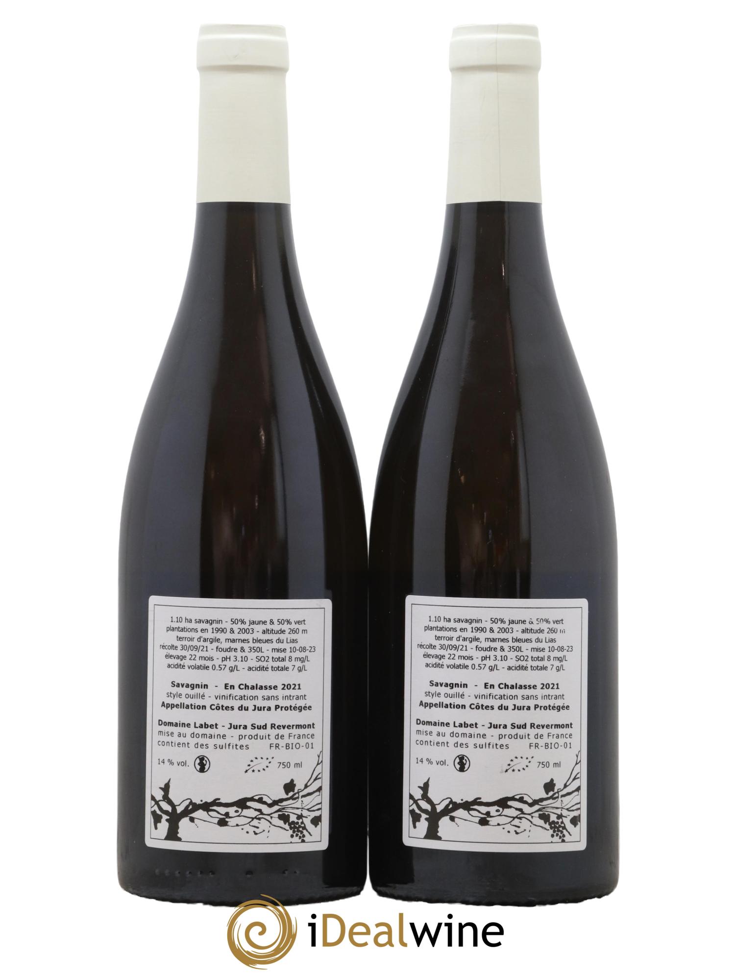 Côtes du Jura Fleur de Savagnin En Chalasse Romain - Julien - Charline Labet 2021 - Lot de 2 bouteilles - 1