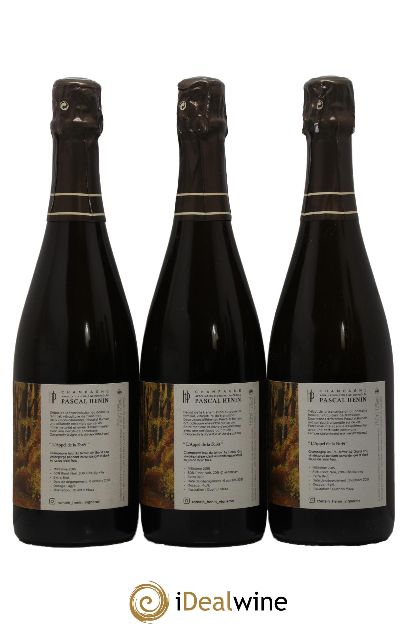 L'Appel de la Fôret Romain Henin 2015 - Lot of 3 bottles - 1
