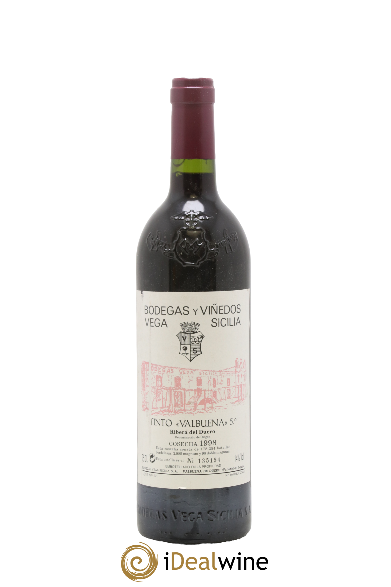 Ribera Del Duero DO Vega Sicilia Valbuena 5 ano Famille Alvarez 1998 - Lotto di 1 bottiglia - 0