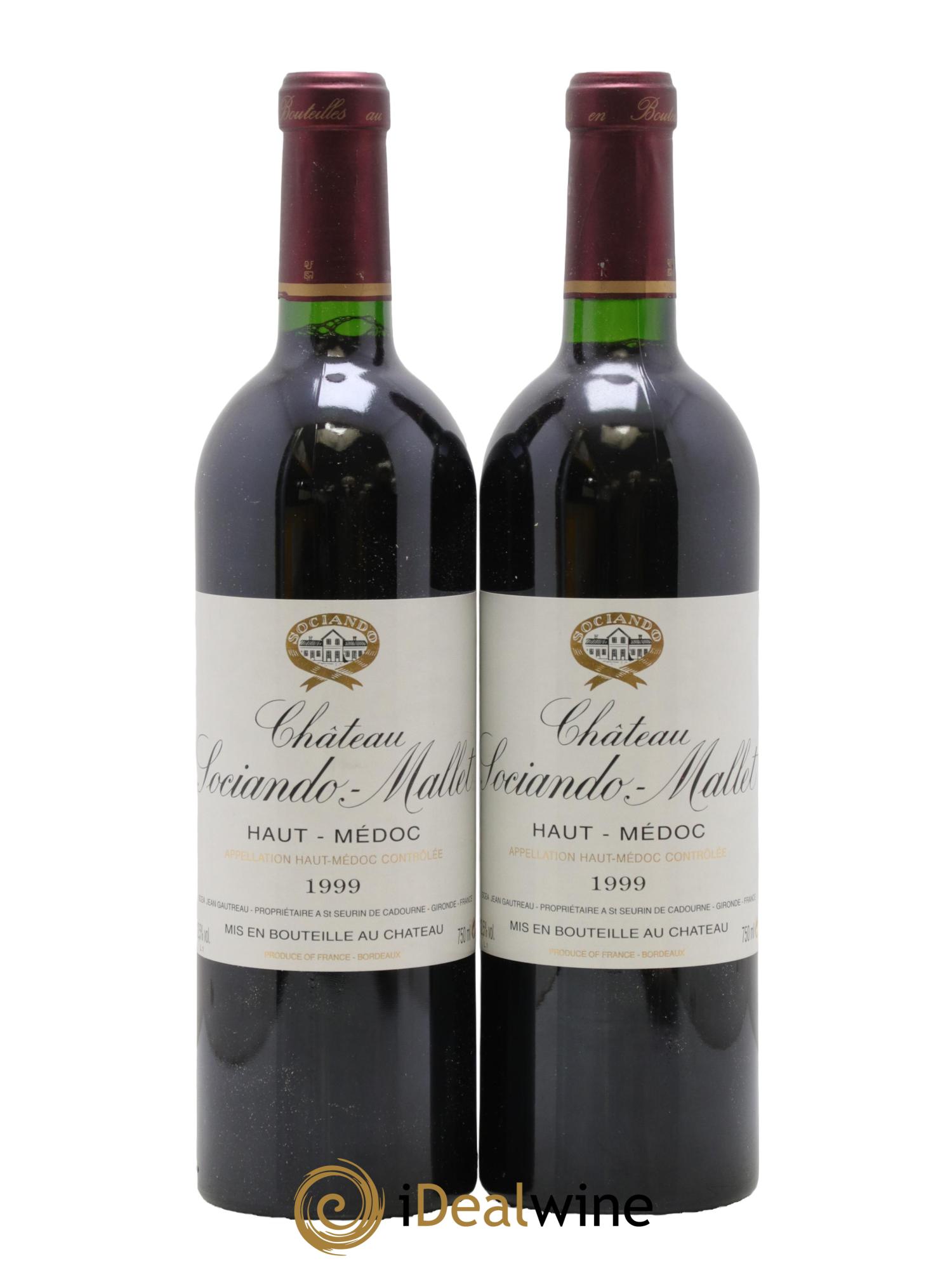 Château Sociando Mallet 1999 - Lot de 2 bouteilles - 0