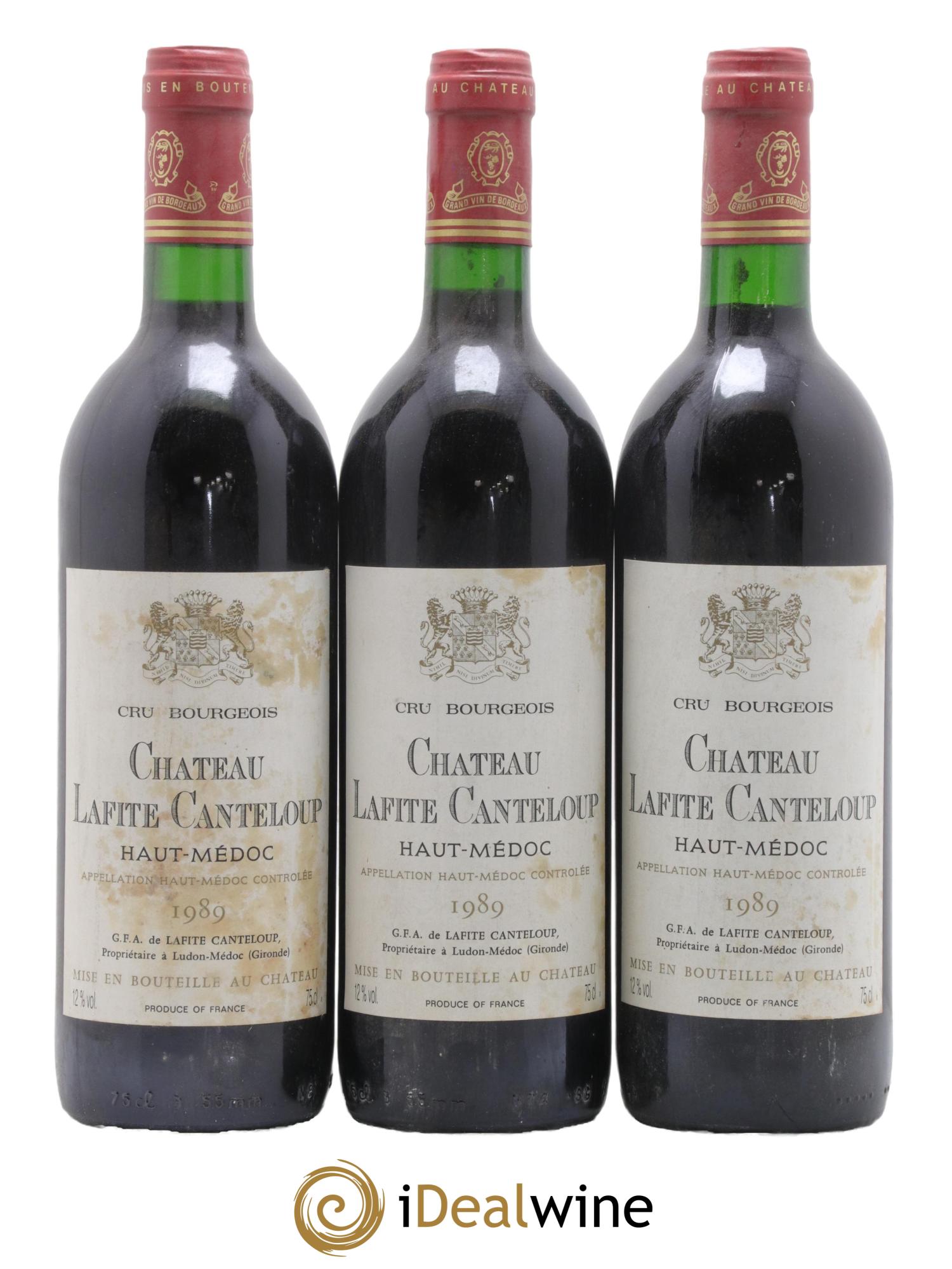 Haut Médoc Chateau Lafite Canteloup 1989 - Lot de 3 bouteilles - 0
