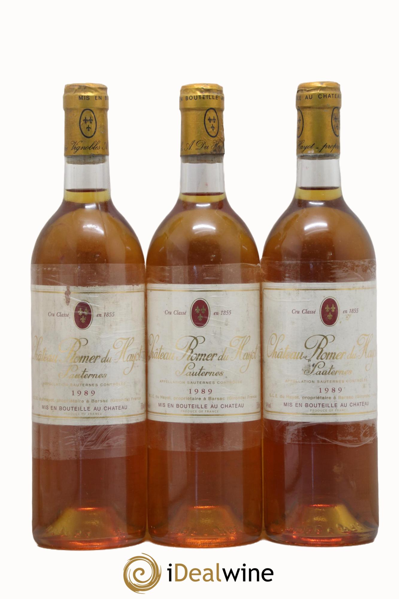 Château Romer du Hayot 2ème Grand Cru Classé 1989 - Lotto di 3 bottiglie - 0