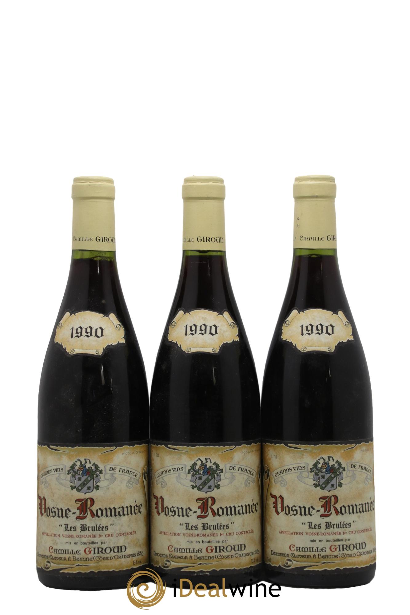 Vosne-Romanée 1er Cru Les Brûlées Giroud 1990 - Lot de 3 bouteilles - 0