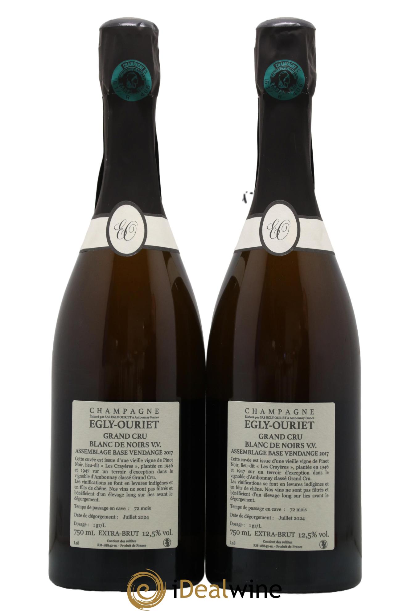 Blanc de Noirs Les Crayères Vieilles vignes Egly-Ouriet - Lot de 2 bouteilles - 1