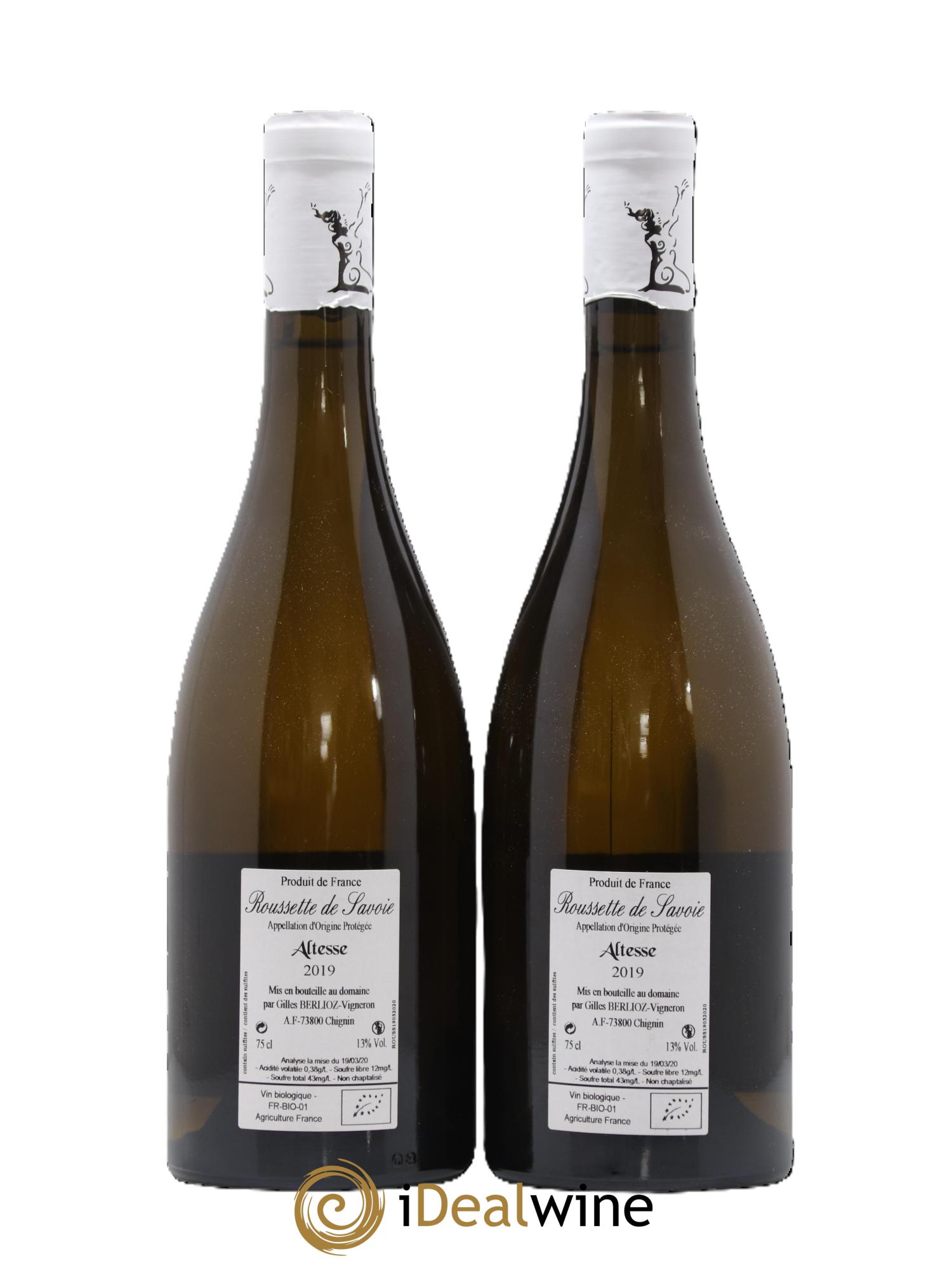 Roussette de Savoie El Hem Gilles Berlioz  2019 - Posten von 2 Flaschen - 1