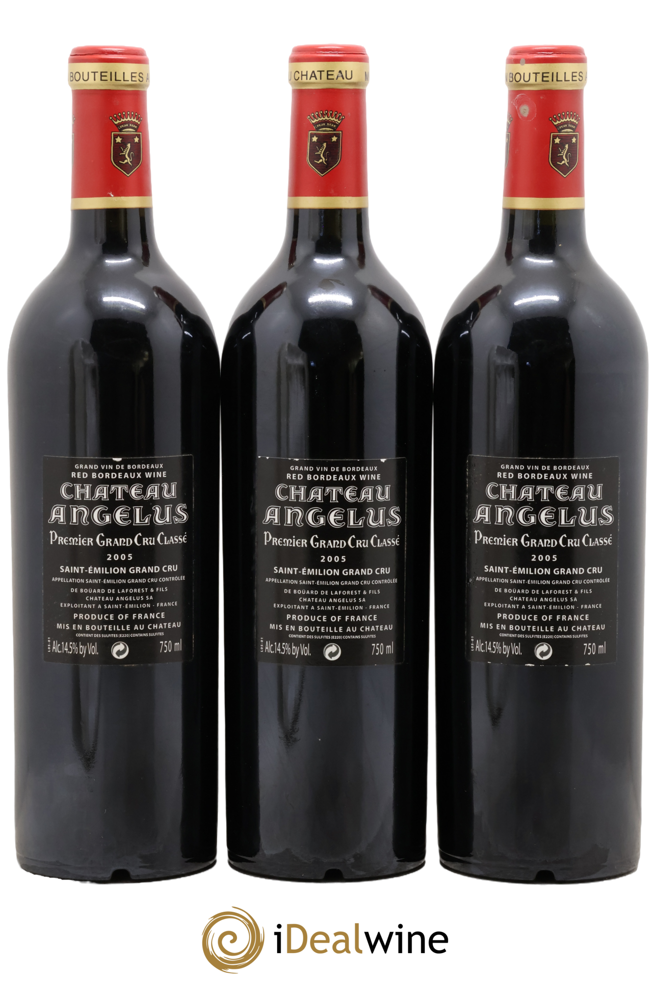 Château Angélus 1er Grand Cru Classé A 2005 - Lotto di 3 bottiglie - 1