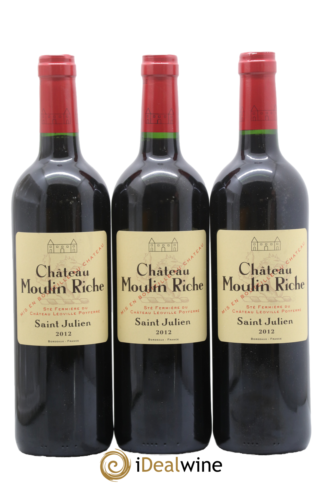 Château Moulin Riche 2012 - Lot of 3 bottles - 0