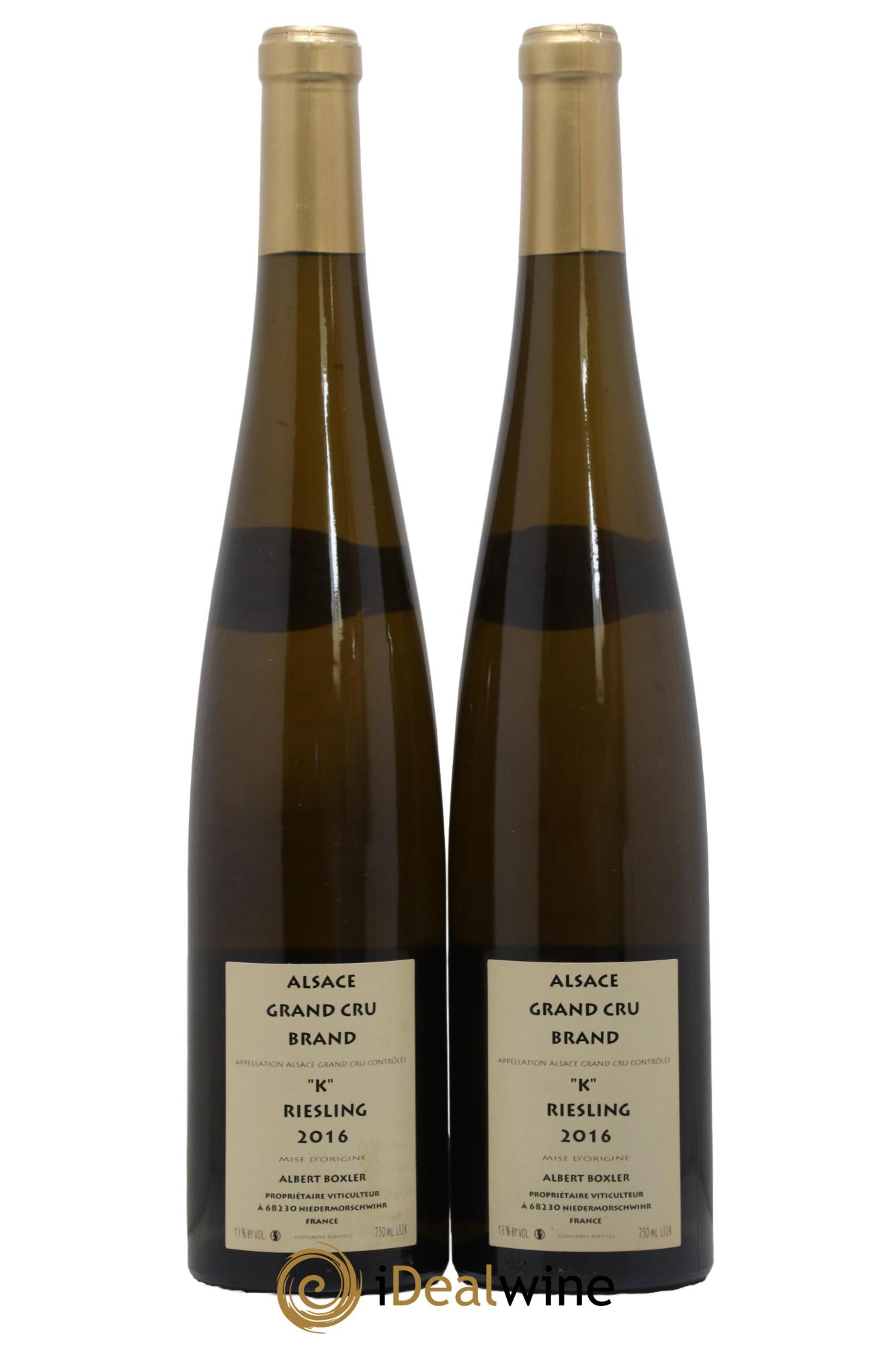 Alsace Riesling Grand Cru Brand K Albert Boxler 2016 - Lot de 2 bouteilles - 1