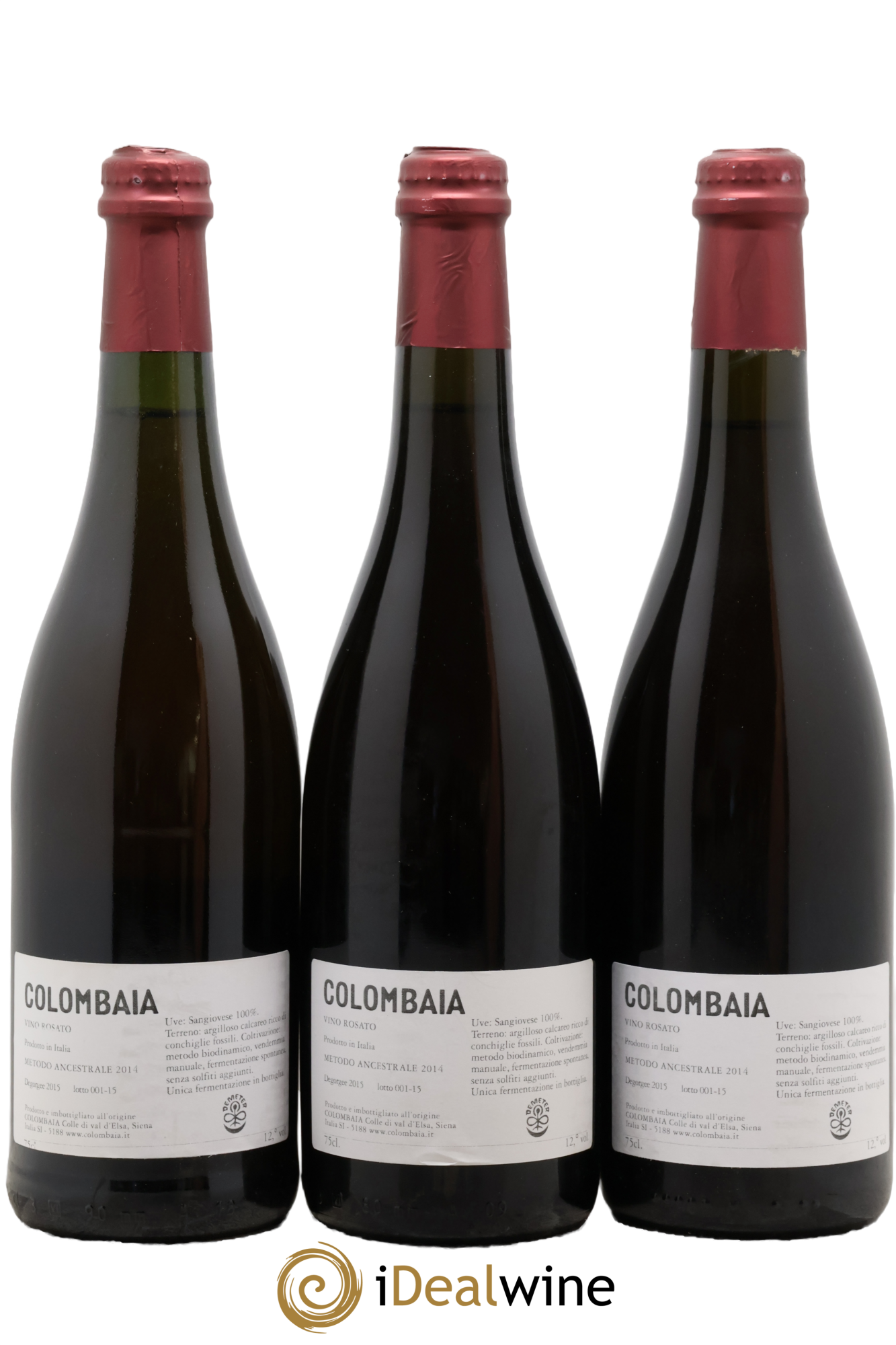 Italie Toscana IGT Ancestrale Rosato Colombaia 2014 - Lot of 3 bottles - 1
