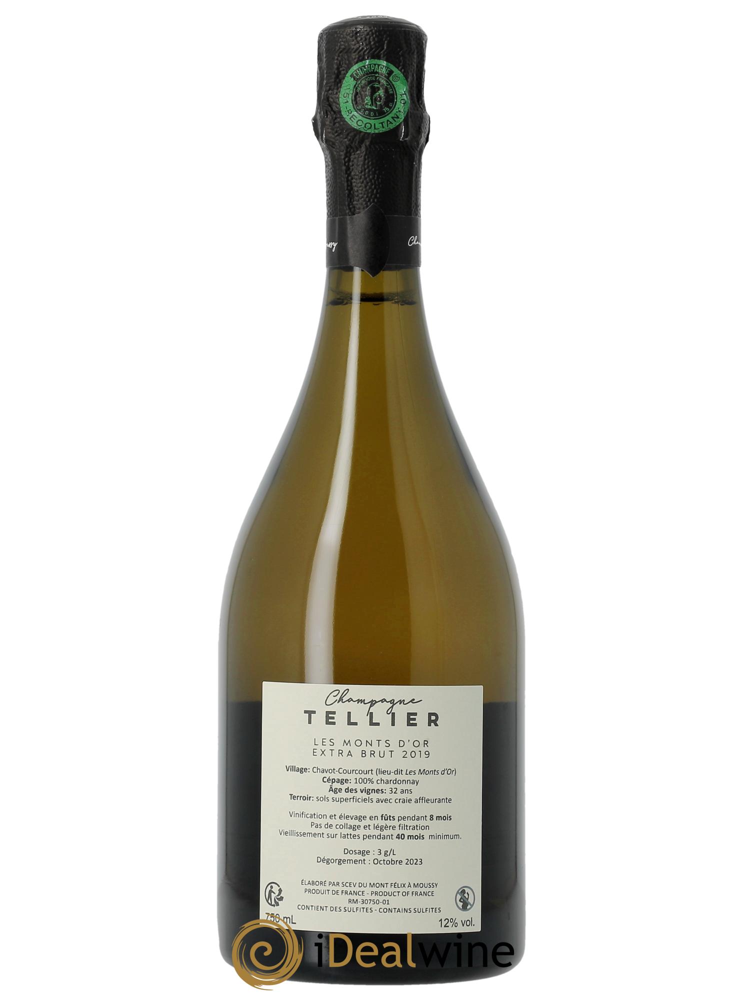 Les Monts d'Or Blanc de Blancs Extra-Brut Tellier  2019 - Lotto di 1 bottiglia - 1